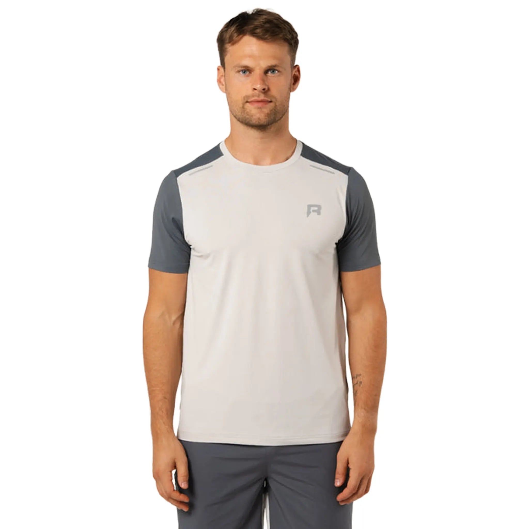 Front View of Reprimo Flight Turbulence Vapour Blue T-Shirt