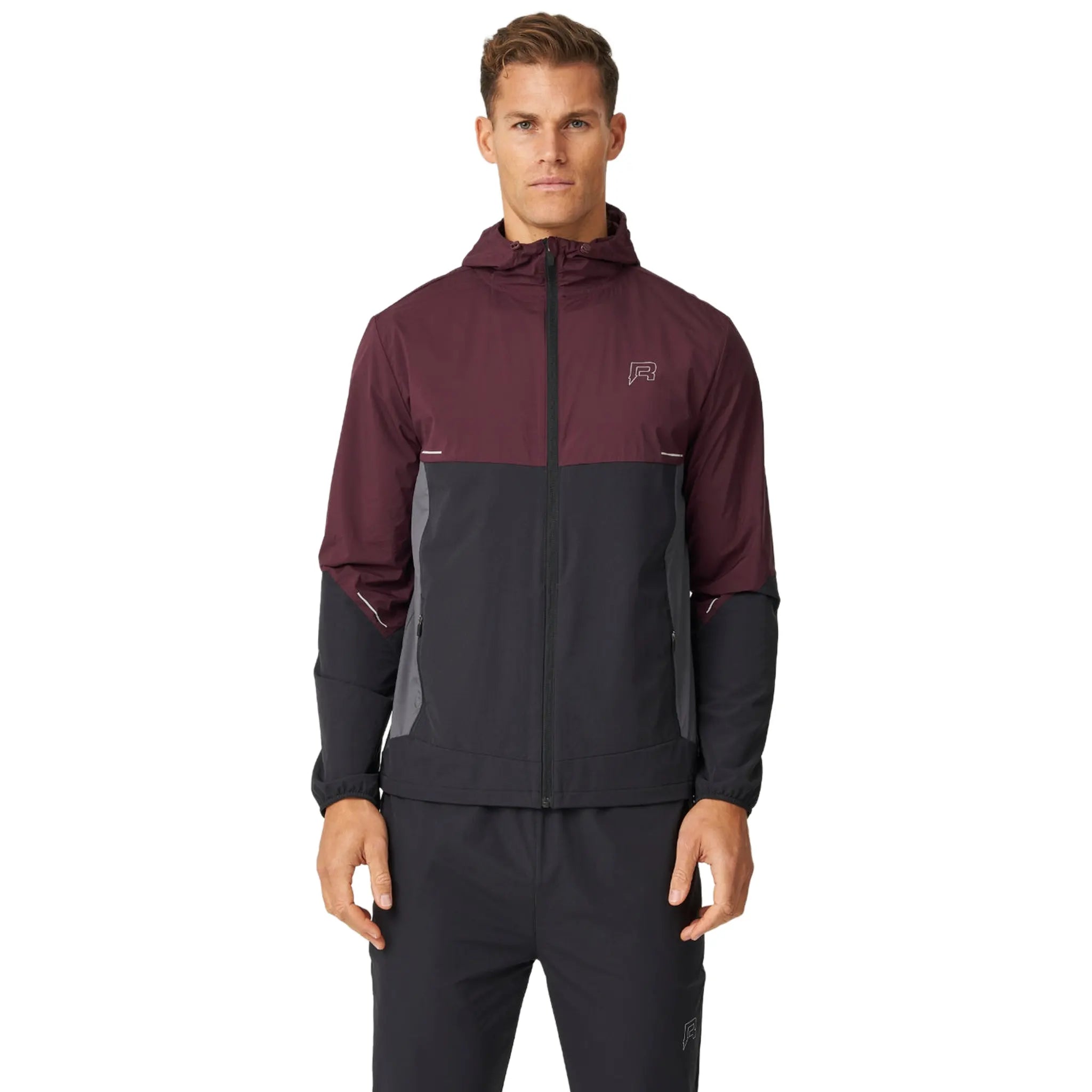 Front View of Reprimo Impact Burgundy Obsidian Windbreaker REP254-282