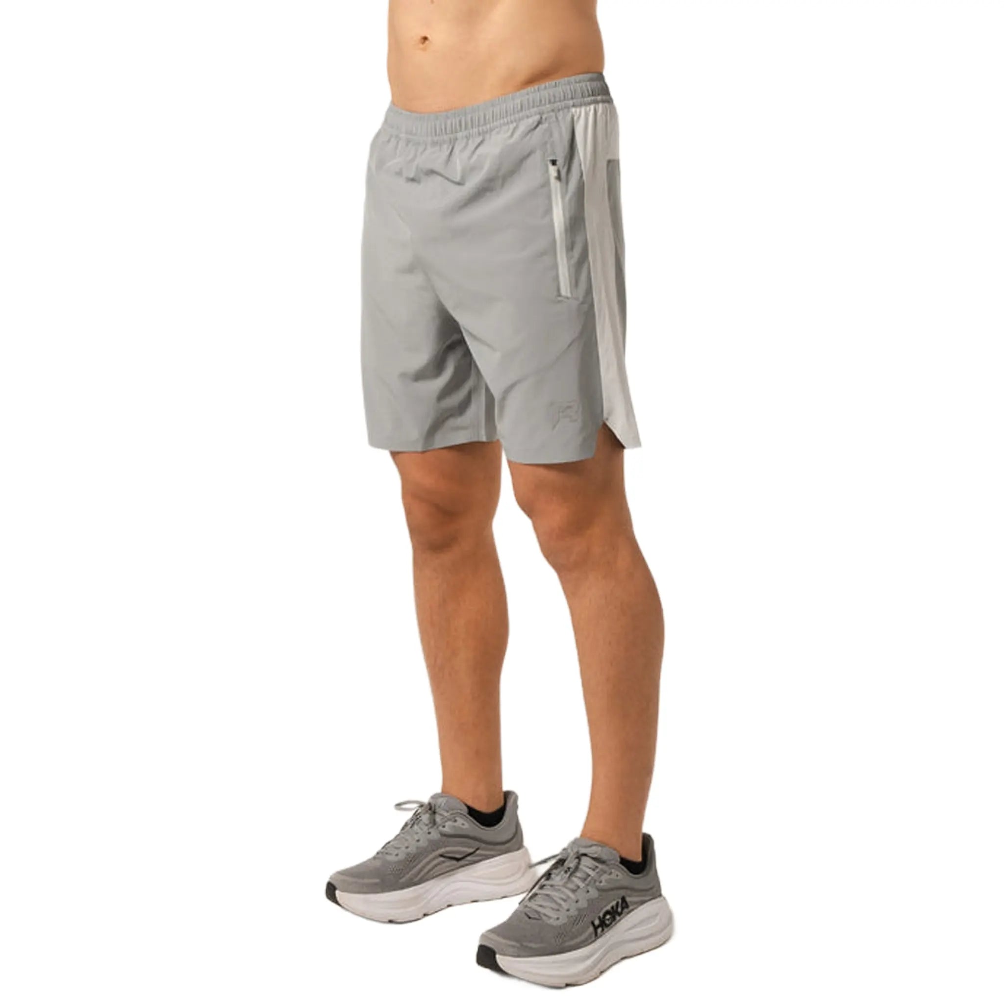 Front Side View of Reprimo Nova Light Grey Marble Shorts