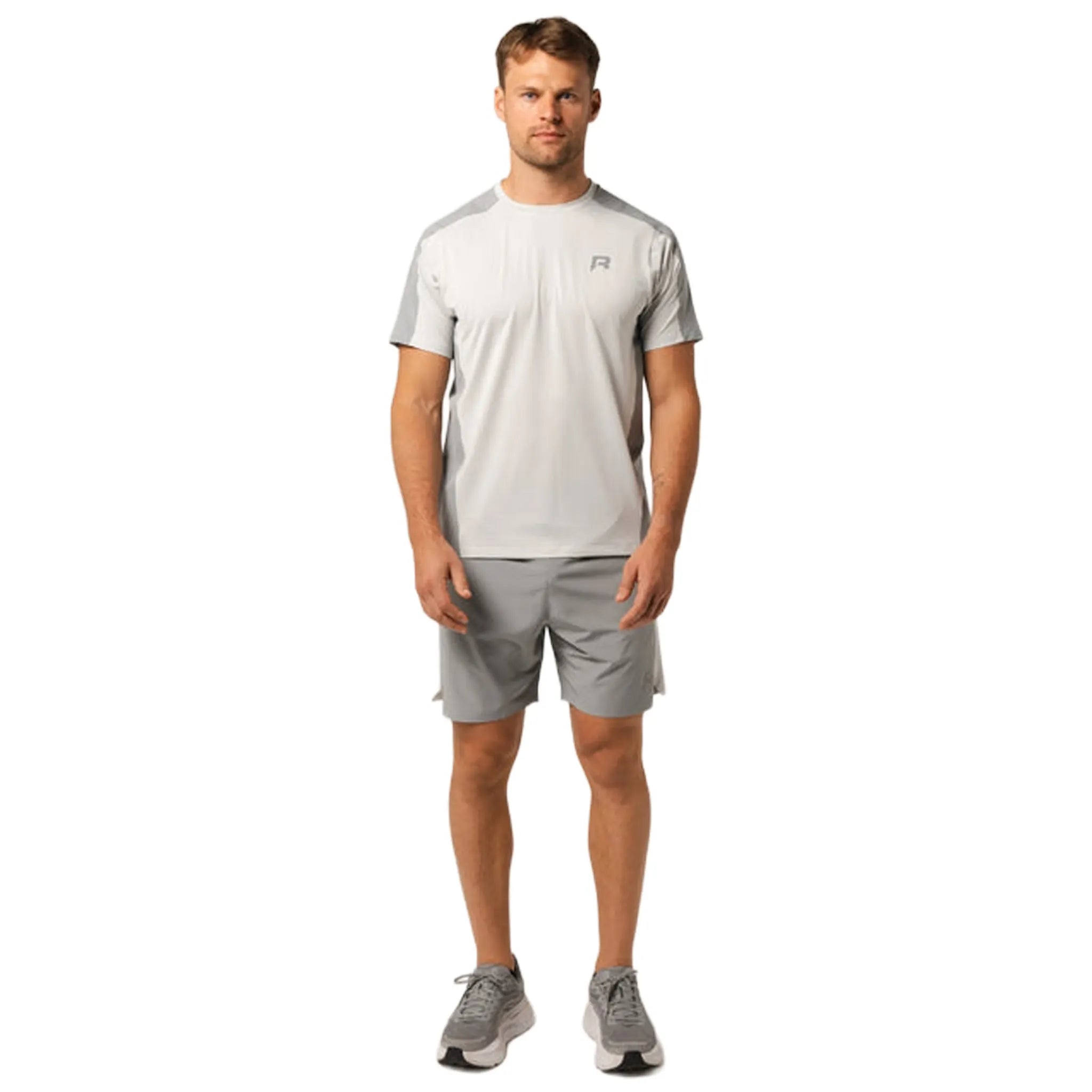 Model View of Reprimo Nova Light Grey Marble Shorts