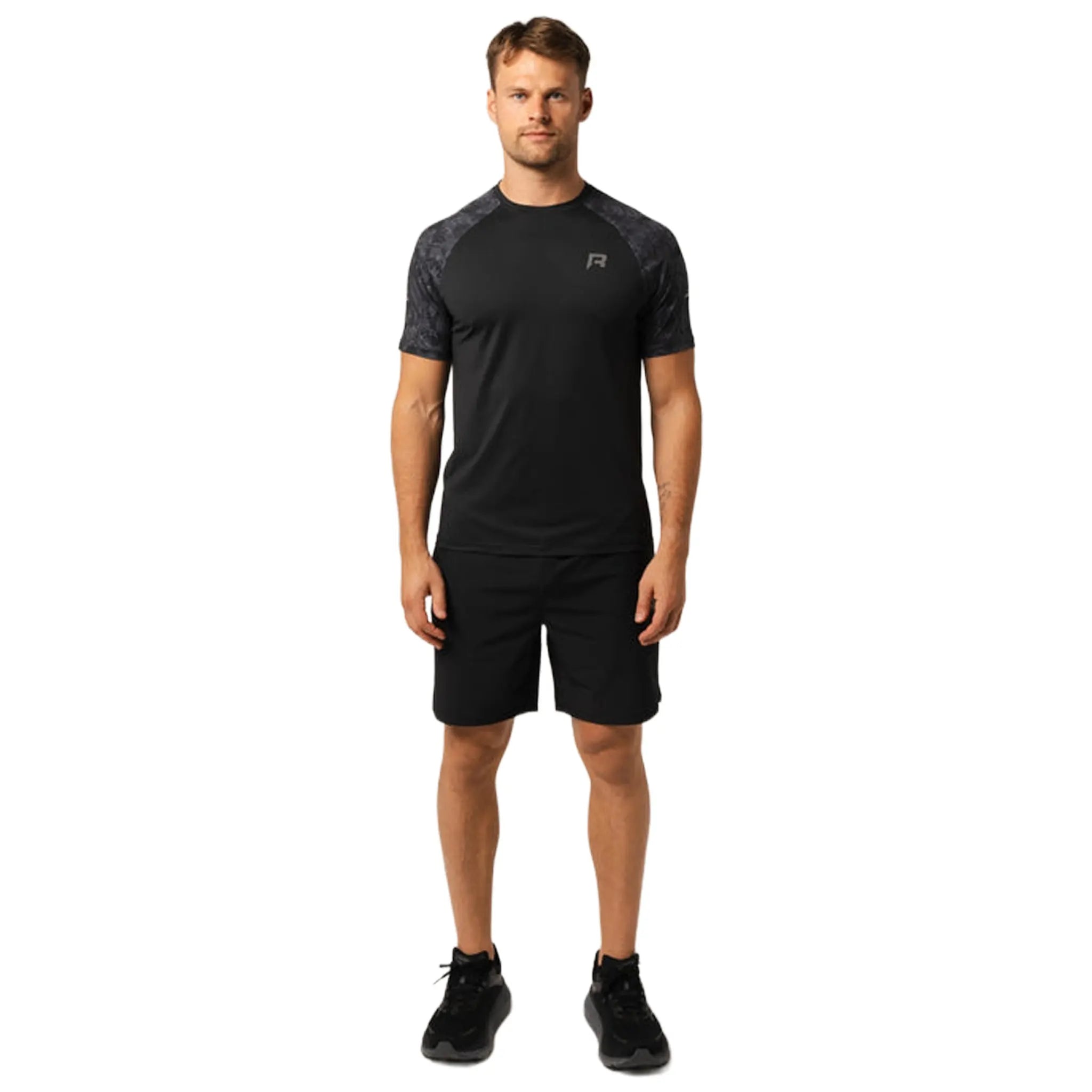 Front View of Reprimo Shibori Black T-Shirt