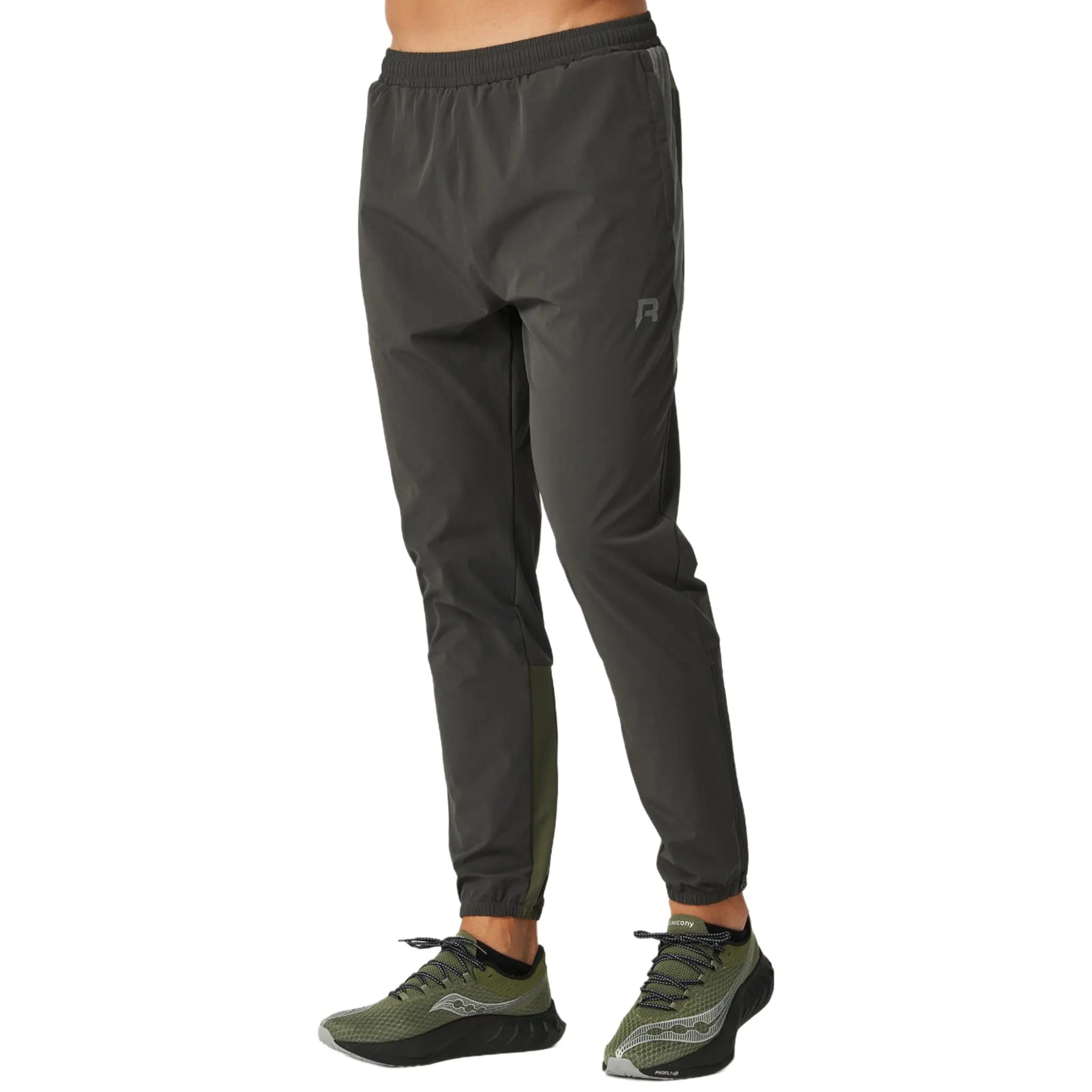 Front Side View of Reprimo Vortex Olive Dark Grey Track Pants REP254-229