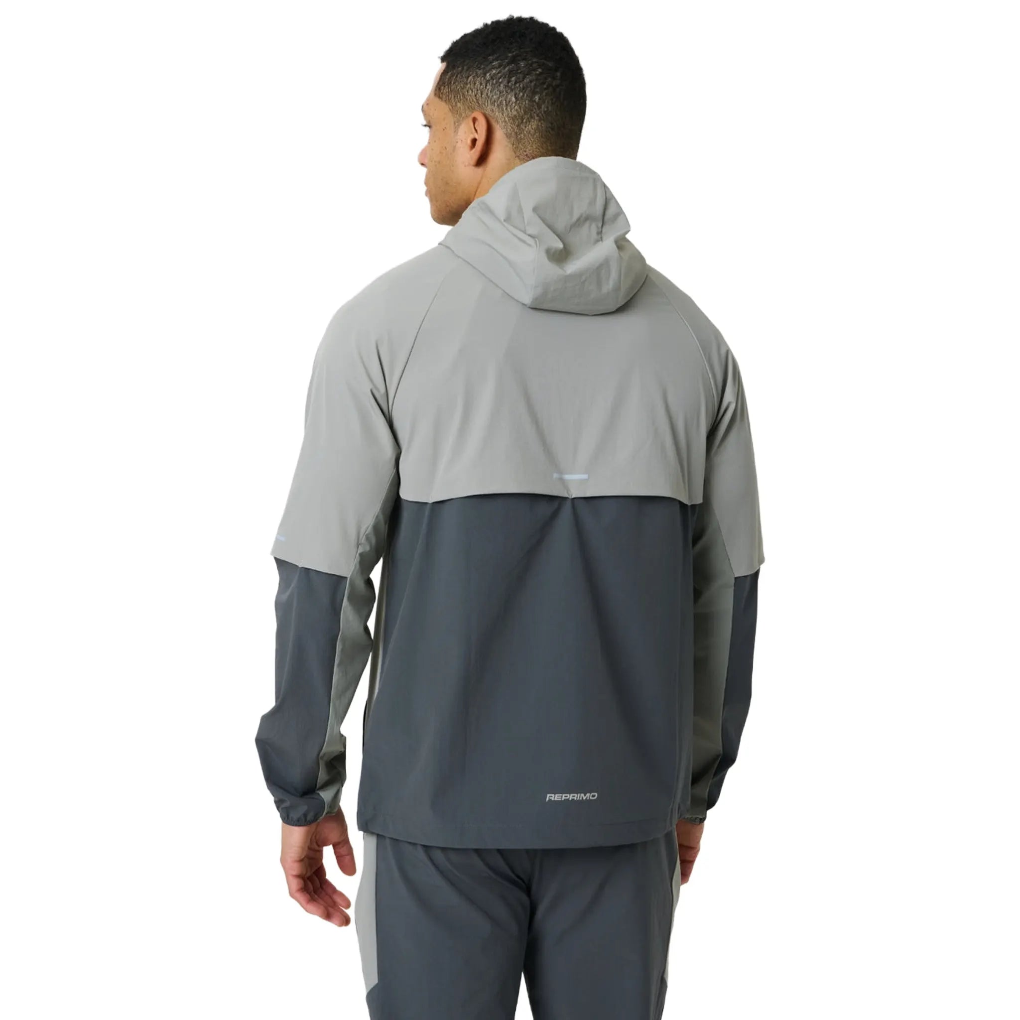 Back View of Reprimo Vortex Slate Faded Dune Windbreaker REP261-058