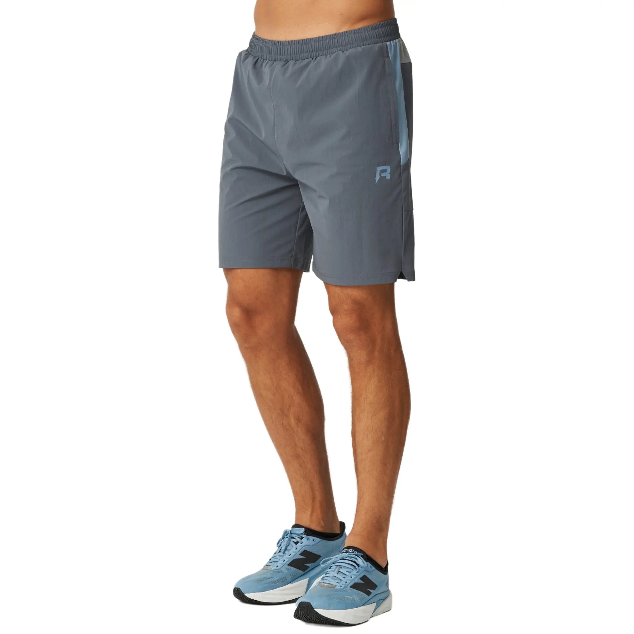 Front View of Reprimo Vortex Turbulence Dusky Blue Shorts REP254-234