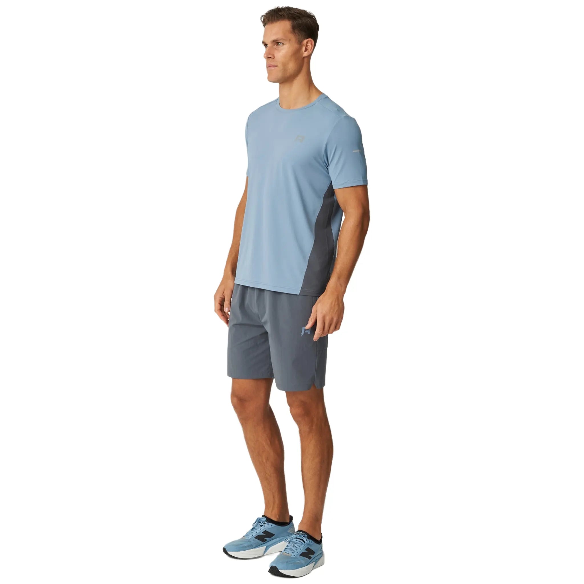 Front View of Reprimo Vortex Turbulence Dusky Blue Shorts REP254-234