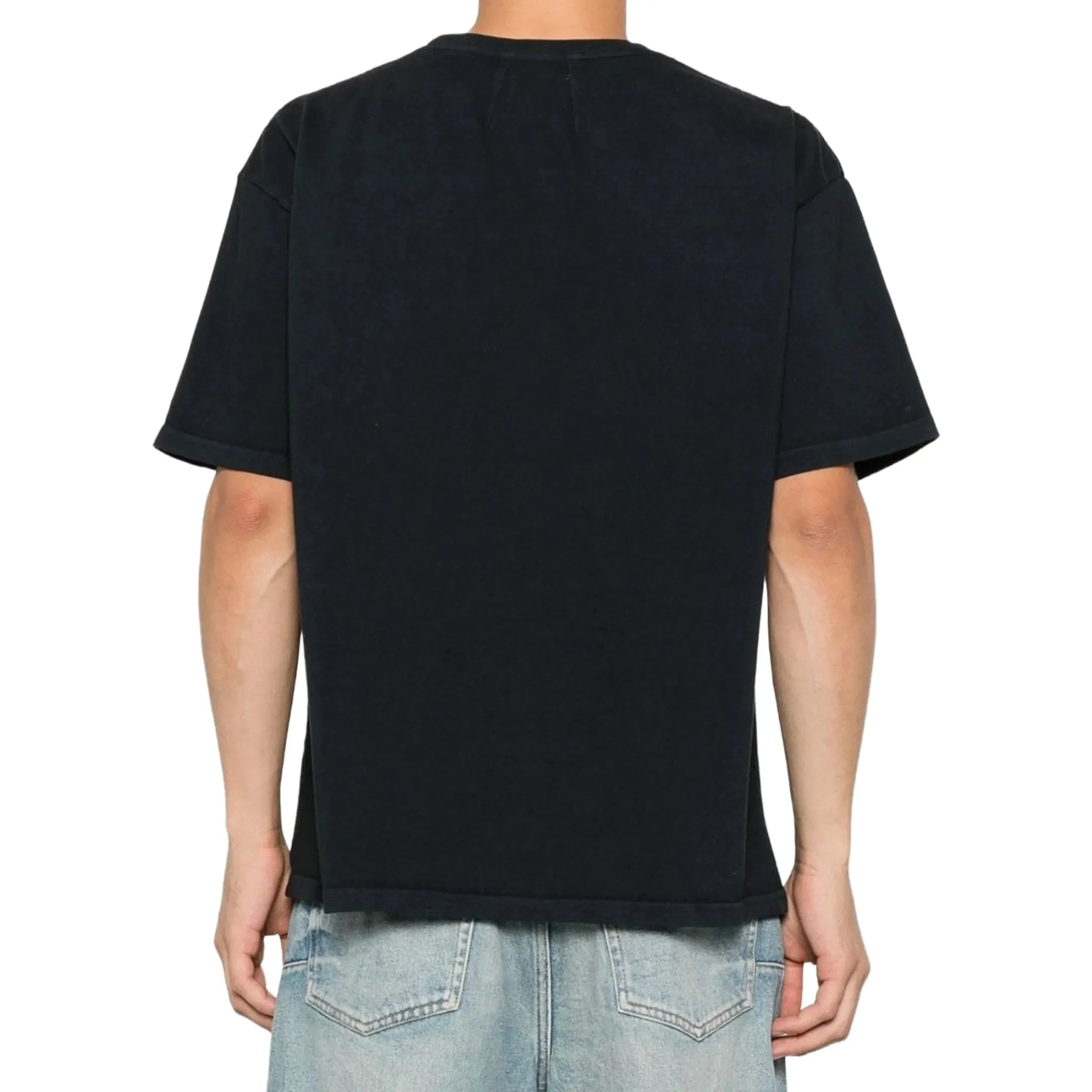 Back View of Rhude Collegiate Crest Black T Shirt  RHPF25TT05012