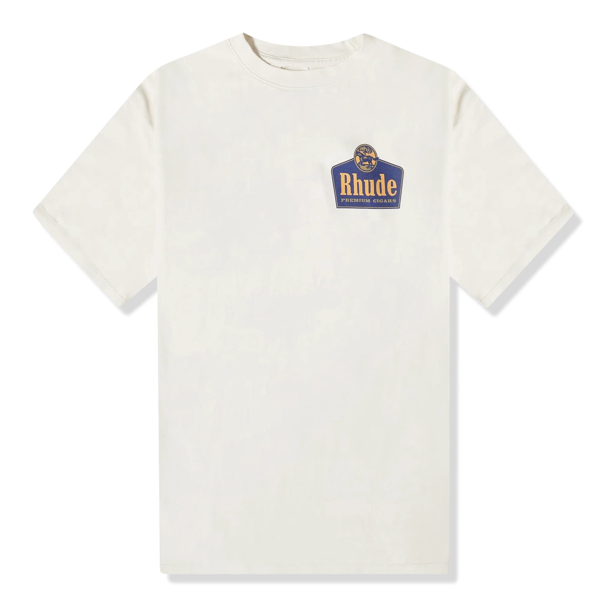 Front view of Rhude Grand Cru Vintage White T Shirt RHPS24TT05012611