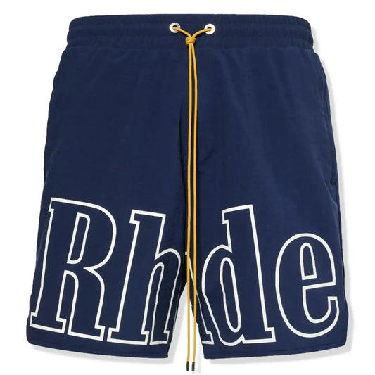 Rhude Logo Navy Blue Swim Shorts