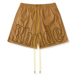 Rhude Logo Swim Shorts Camel