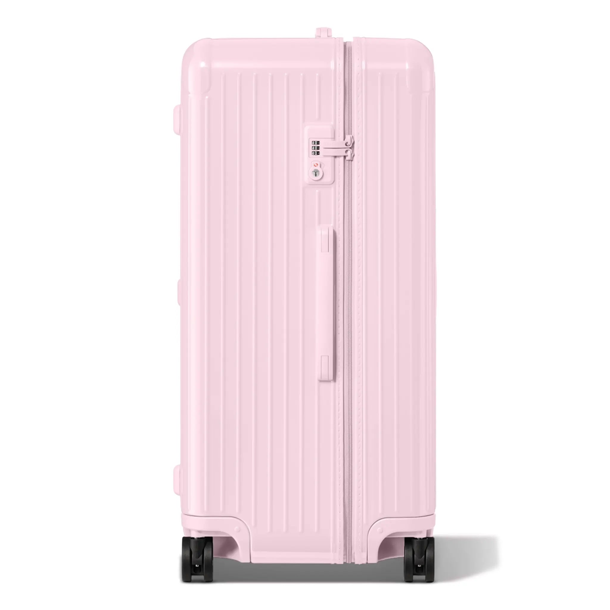Side View of RIMOWA Essentials Gloss Ballerina Pink Trunk Plus Suitcase 83280751