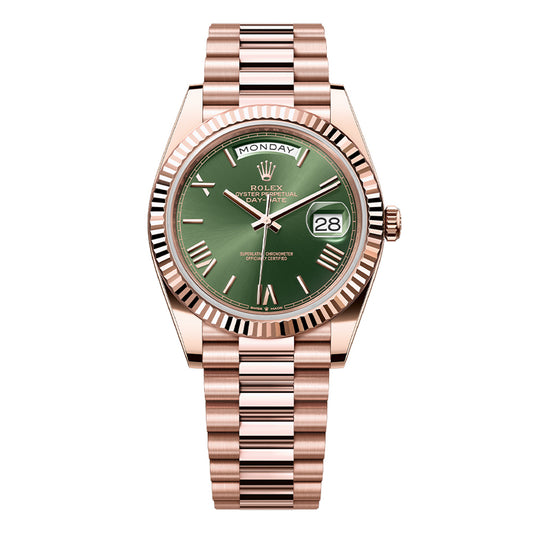 Rolex Day-Date Rose Gold Olive Green 228235 40mm (2020)