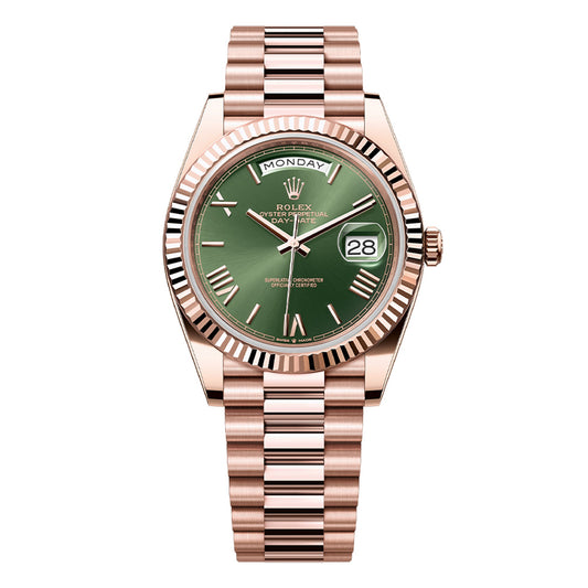 Rolex Day-Date Rose Gold Olive Green 228235 40mm (2024)