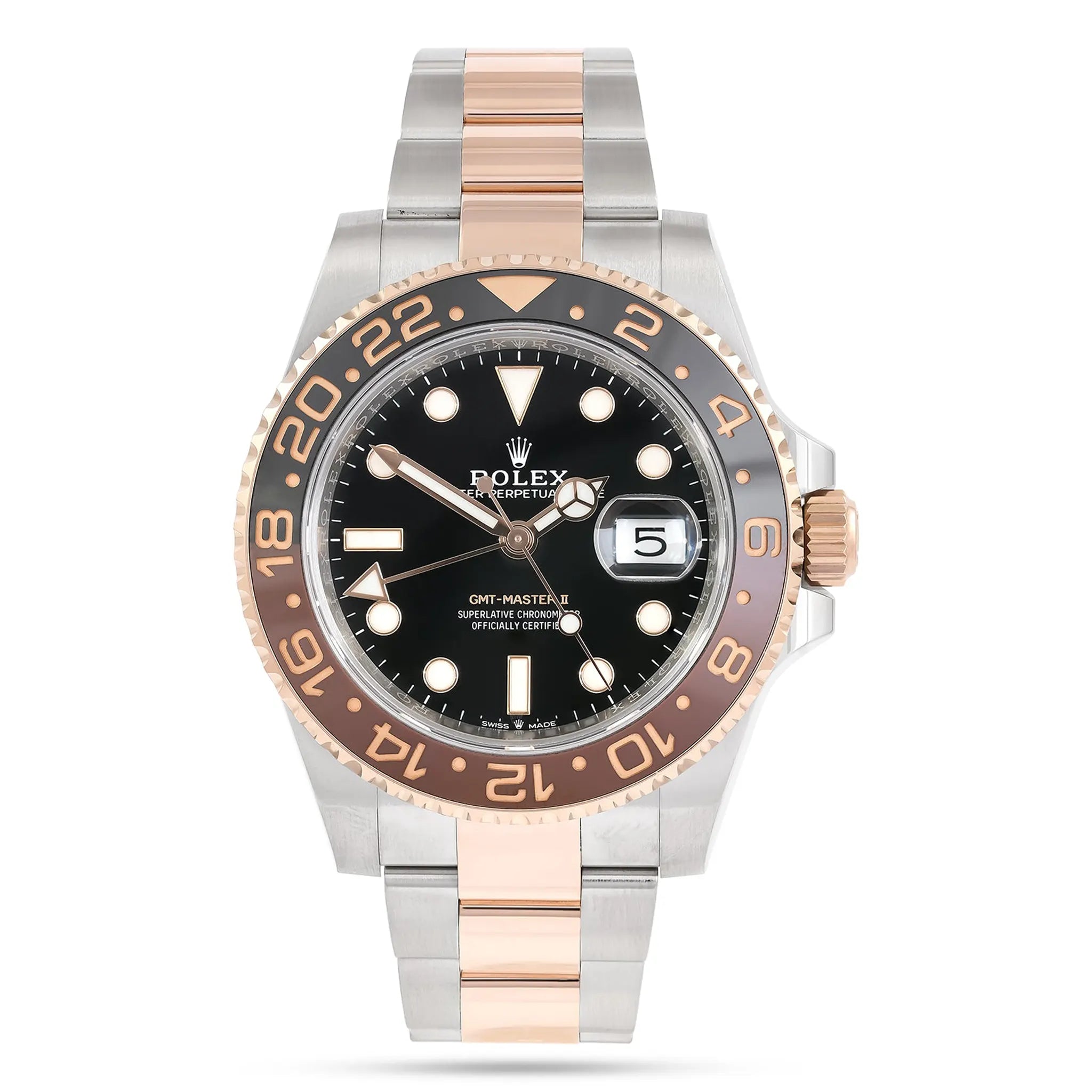 Front view of Rolex GMT-Master II Rootbeer 126711CHNR 40mm (2023)