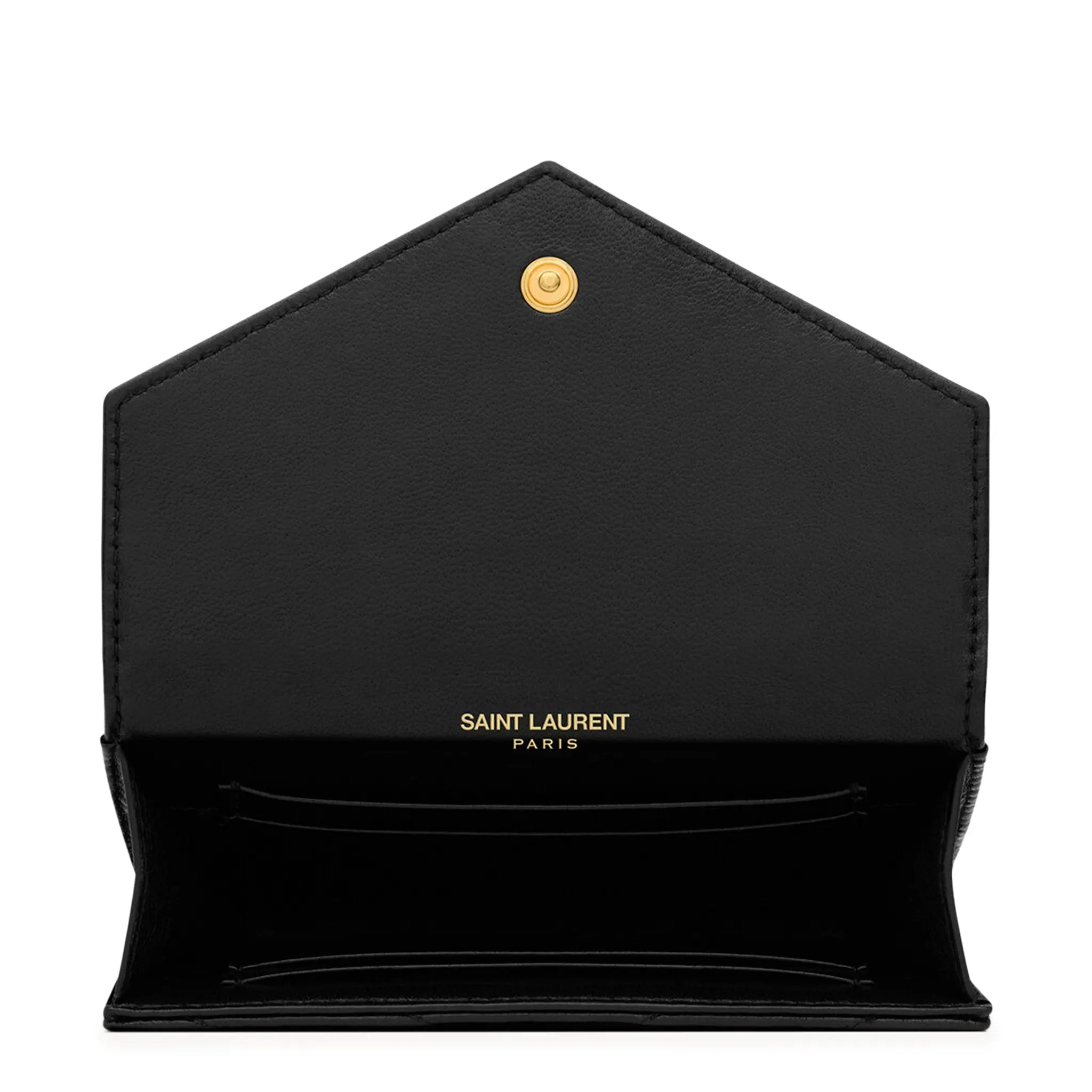 Upper View of Saint Laurent Cassandre Matelasse Lambskin Small Envelope Wallet