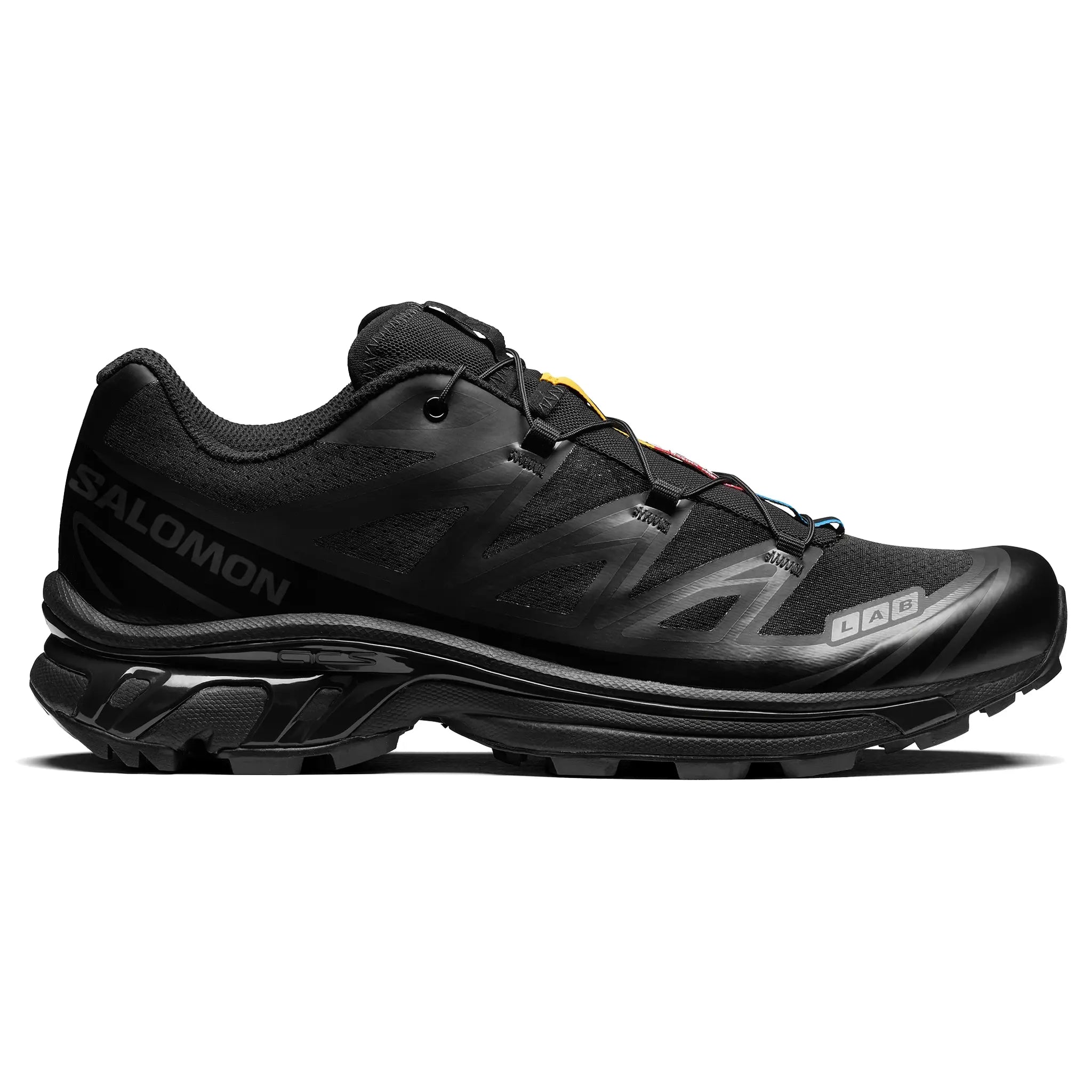 Side View of Salomon XT-6 Advanced Black Sneaker L41086600