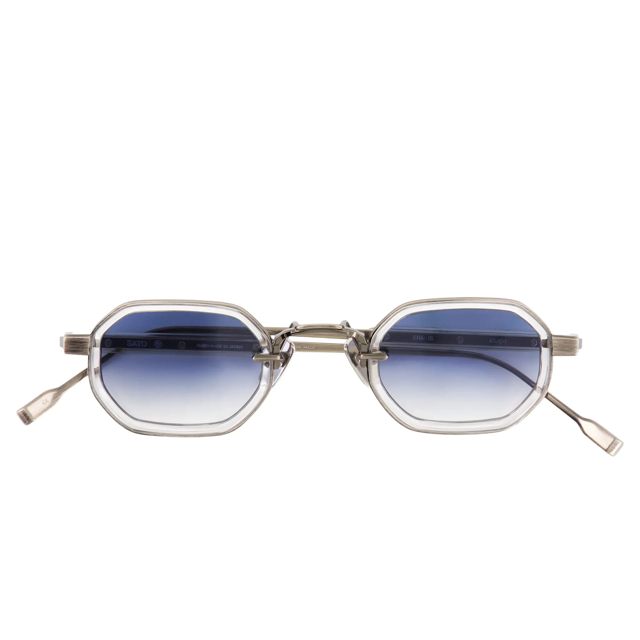 Front View of SATO Erakis Titanium Gradient Blue Sunglasses