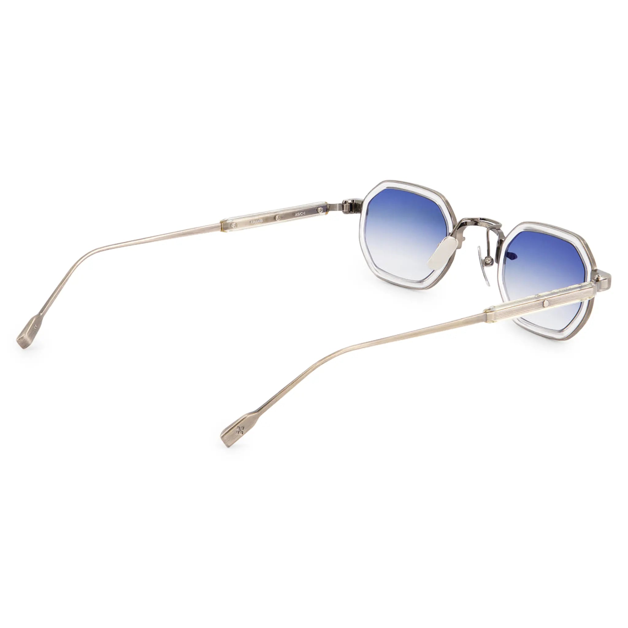 Inside Detailed View of SATO Erakis Titanium Gradient Blue Sunglasses