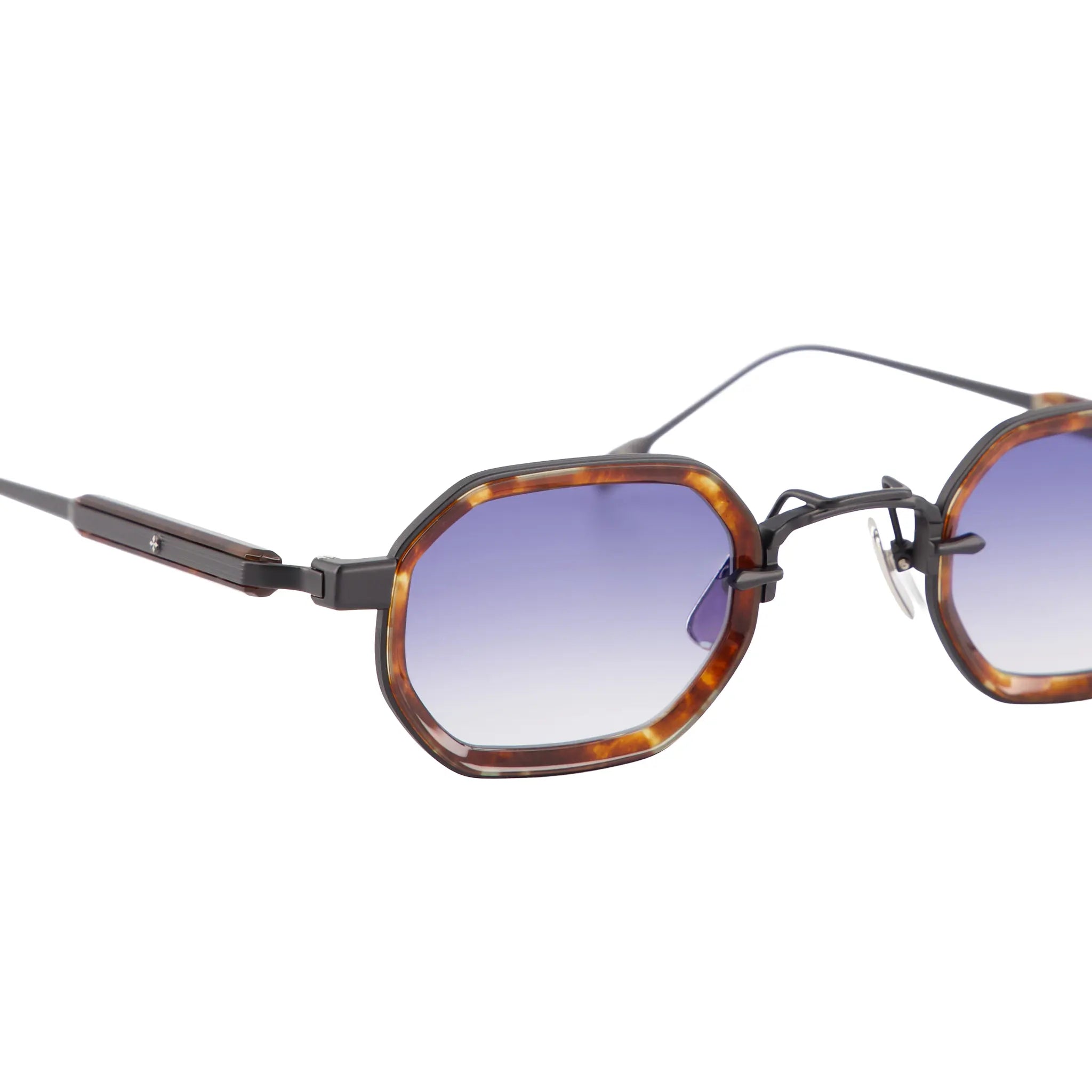 Detailed Front View of SATO Erakis Titanium Gradient Dark Blue Sunglasses
