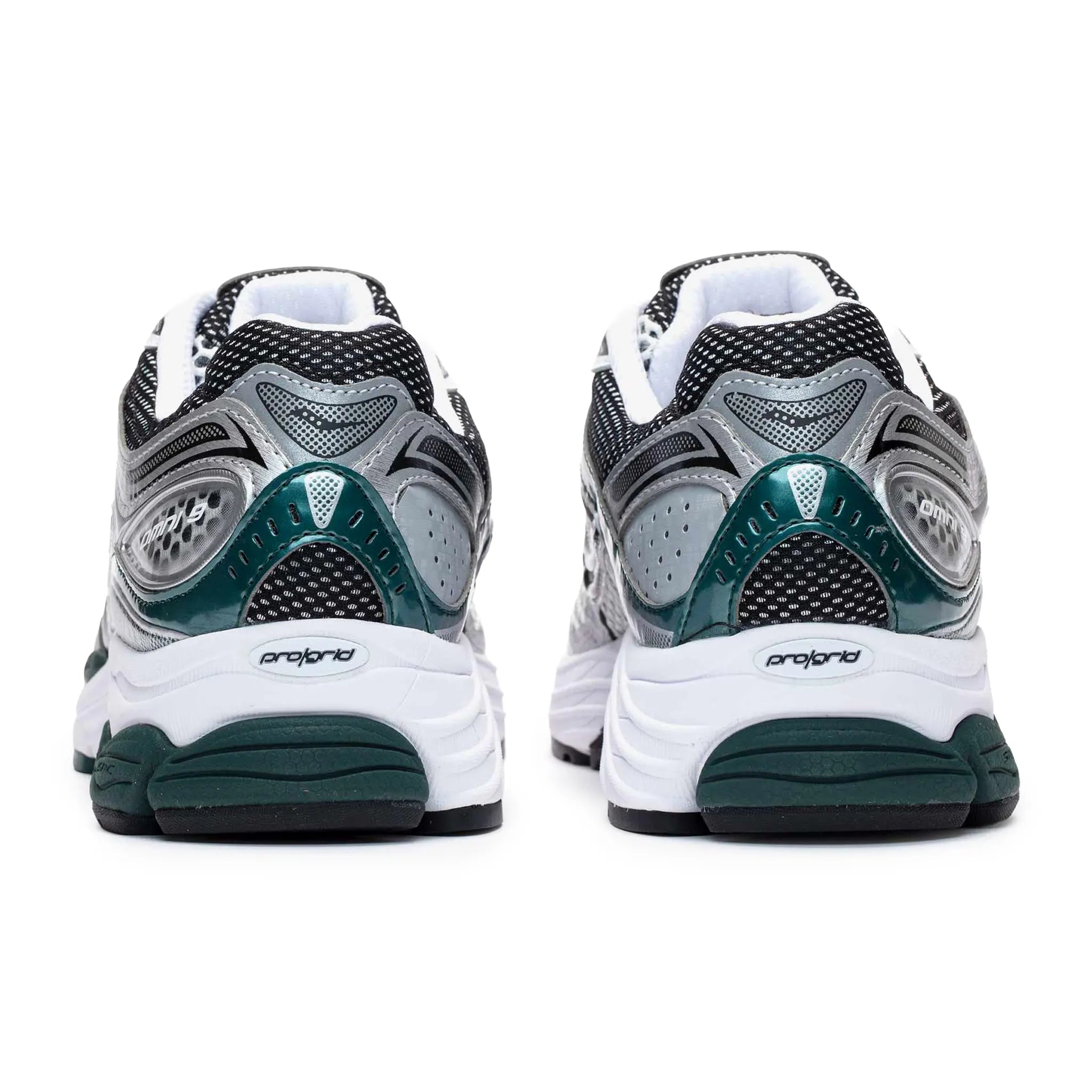 Back View of Saucony Progrid Omni 9 White Pine Green S70739-56