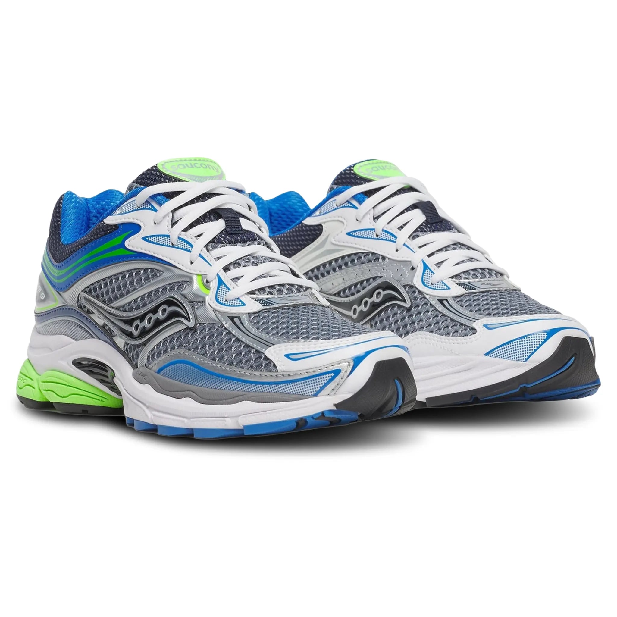 Front Side View of Saucony Progrid Omni 9 Grey Smile S70739-59