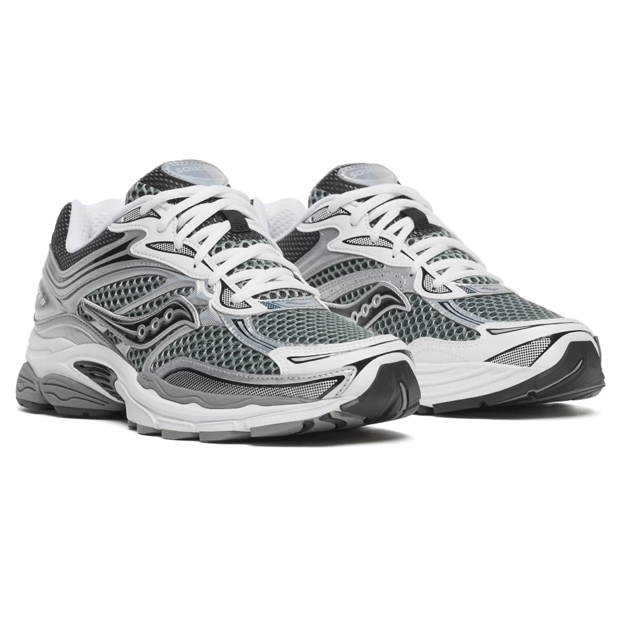 Front Side View of Saucony Progrid Omni 9 Silver Grey S70739-42