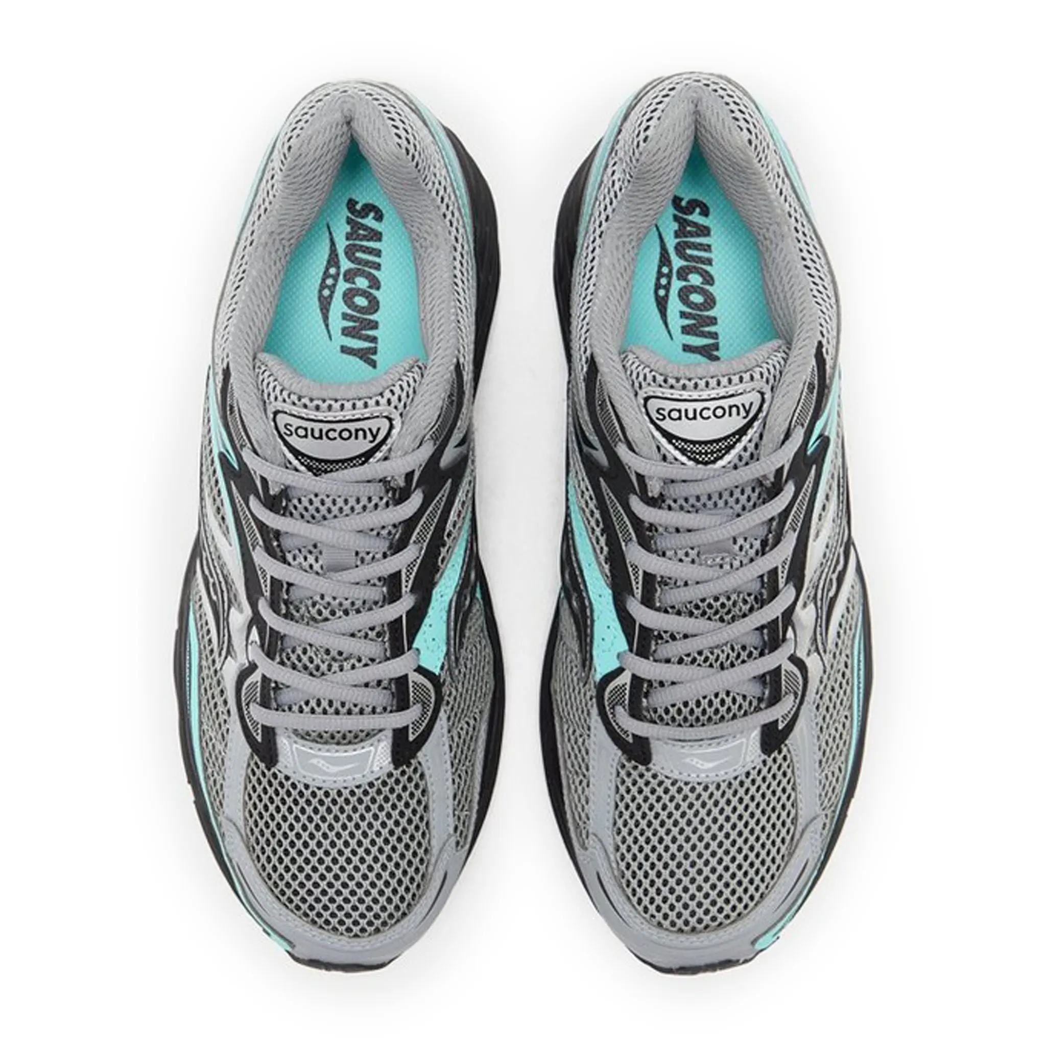 Upper View of Saucony Progrid Omni 9 Silver Teal Grey