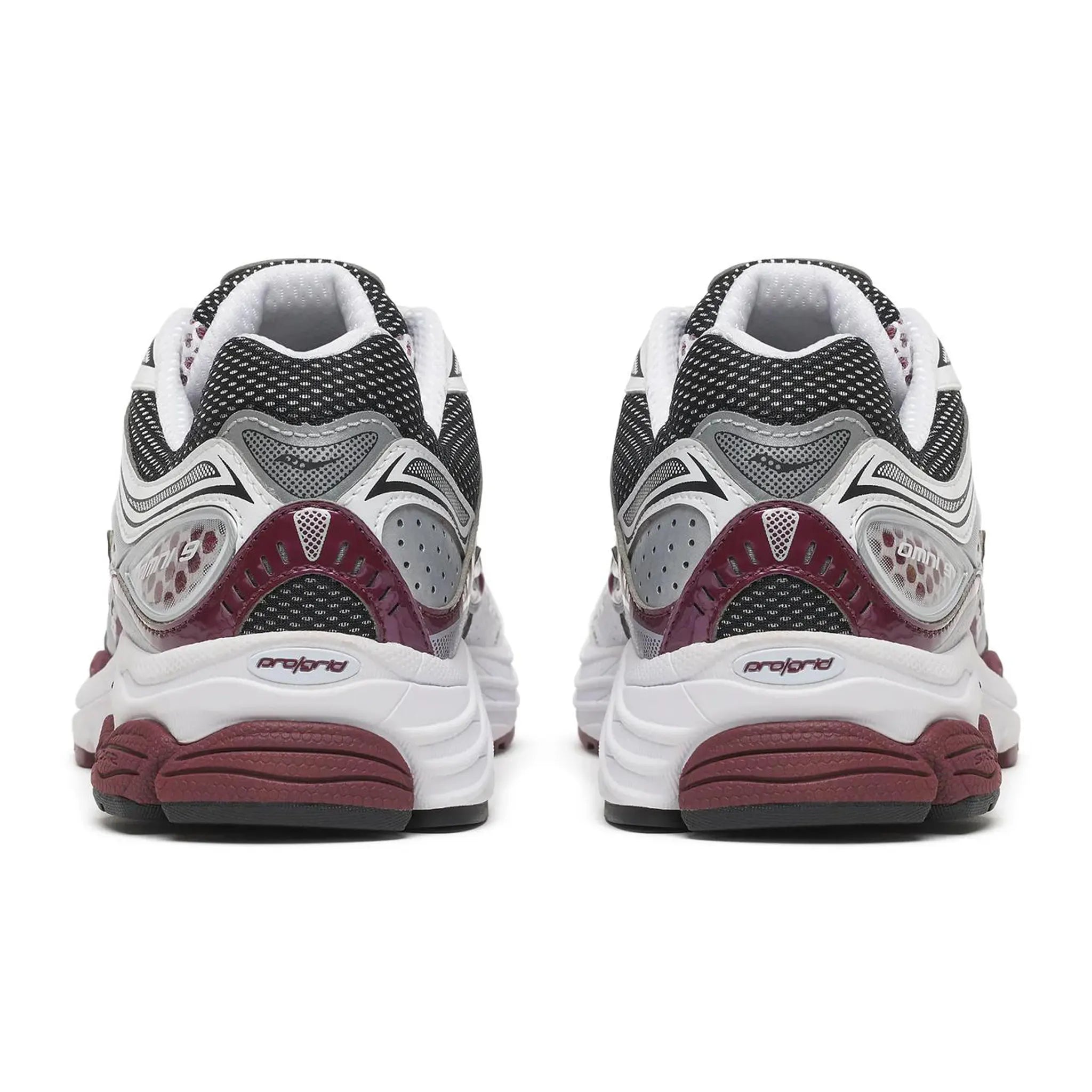 Back View of Saucony Progrid Omni 9 White Maroon S101245-1095