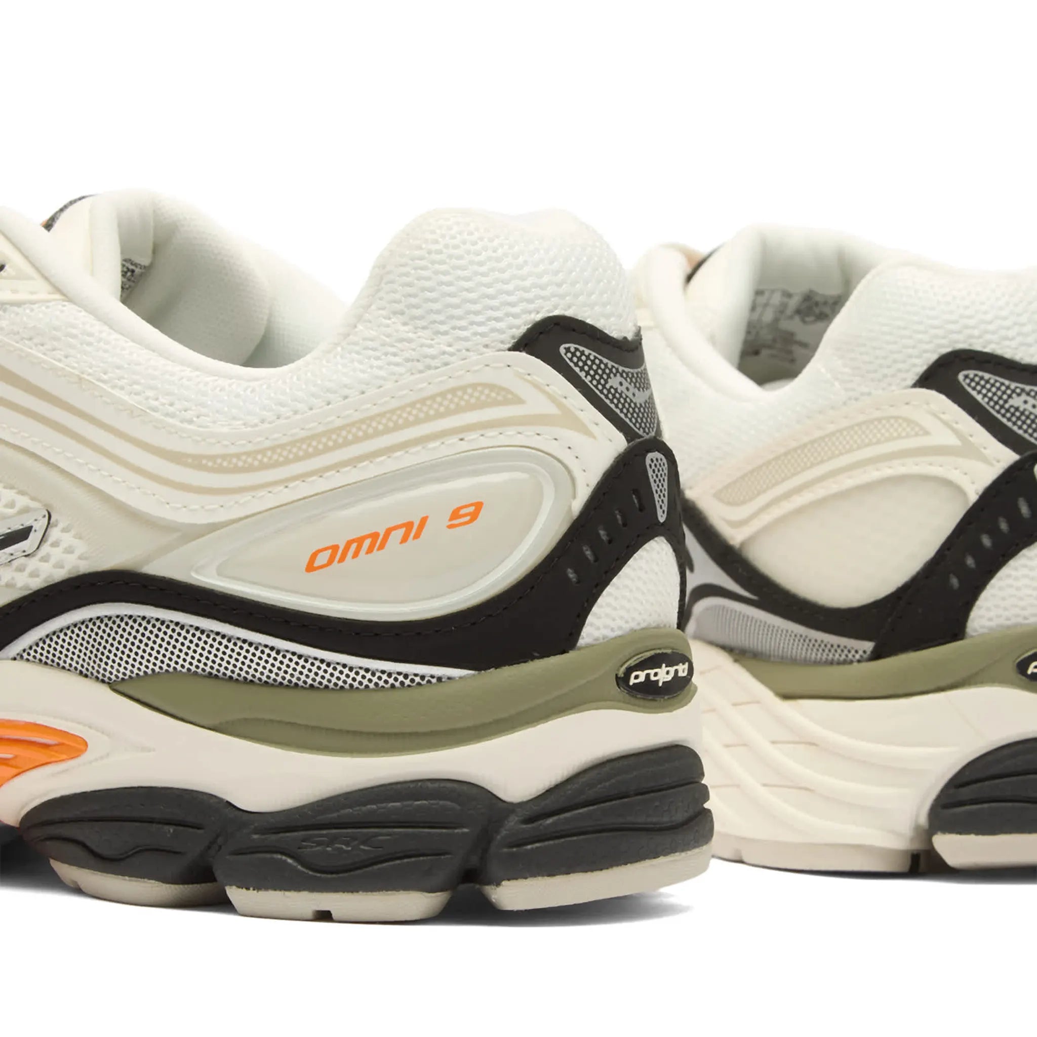 Detailed Back View of Saucony Progrid Omni 9 White Turmeric S70999-8