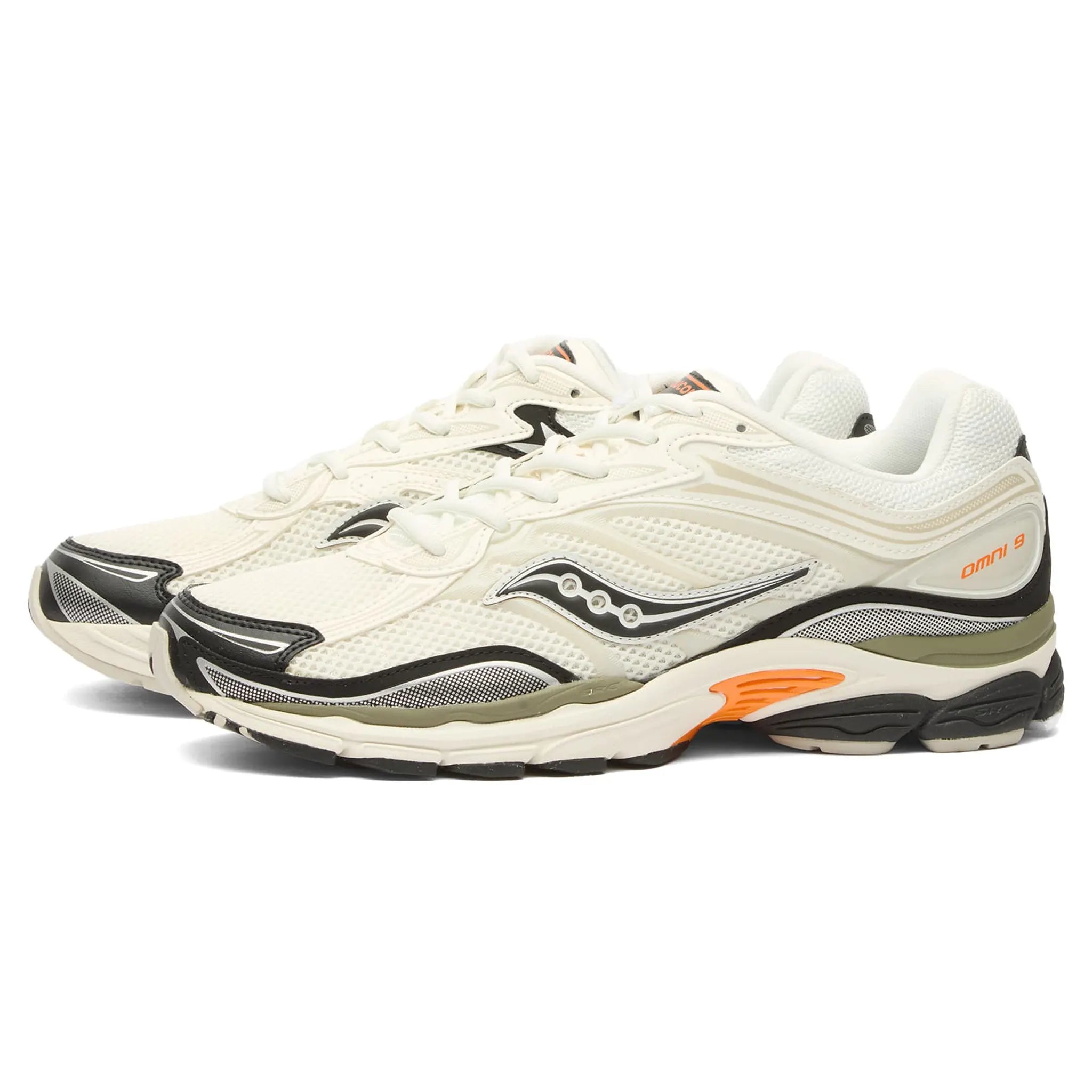 Front Side View of Saucony Progrid Omni 9 White Turmeric S70999-8