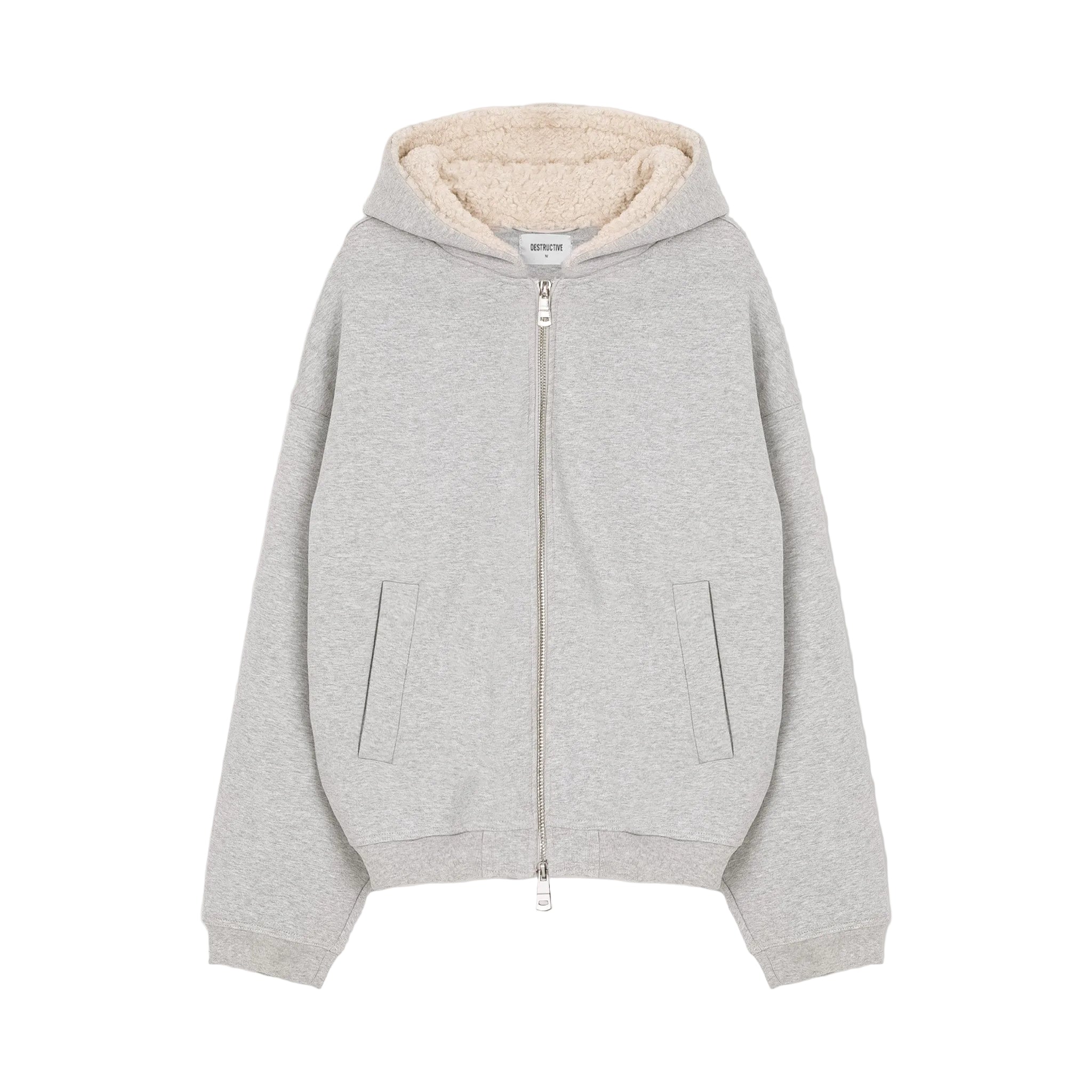 Front view of Destructive Sculpt Slate Marl Fleece Jacket