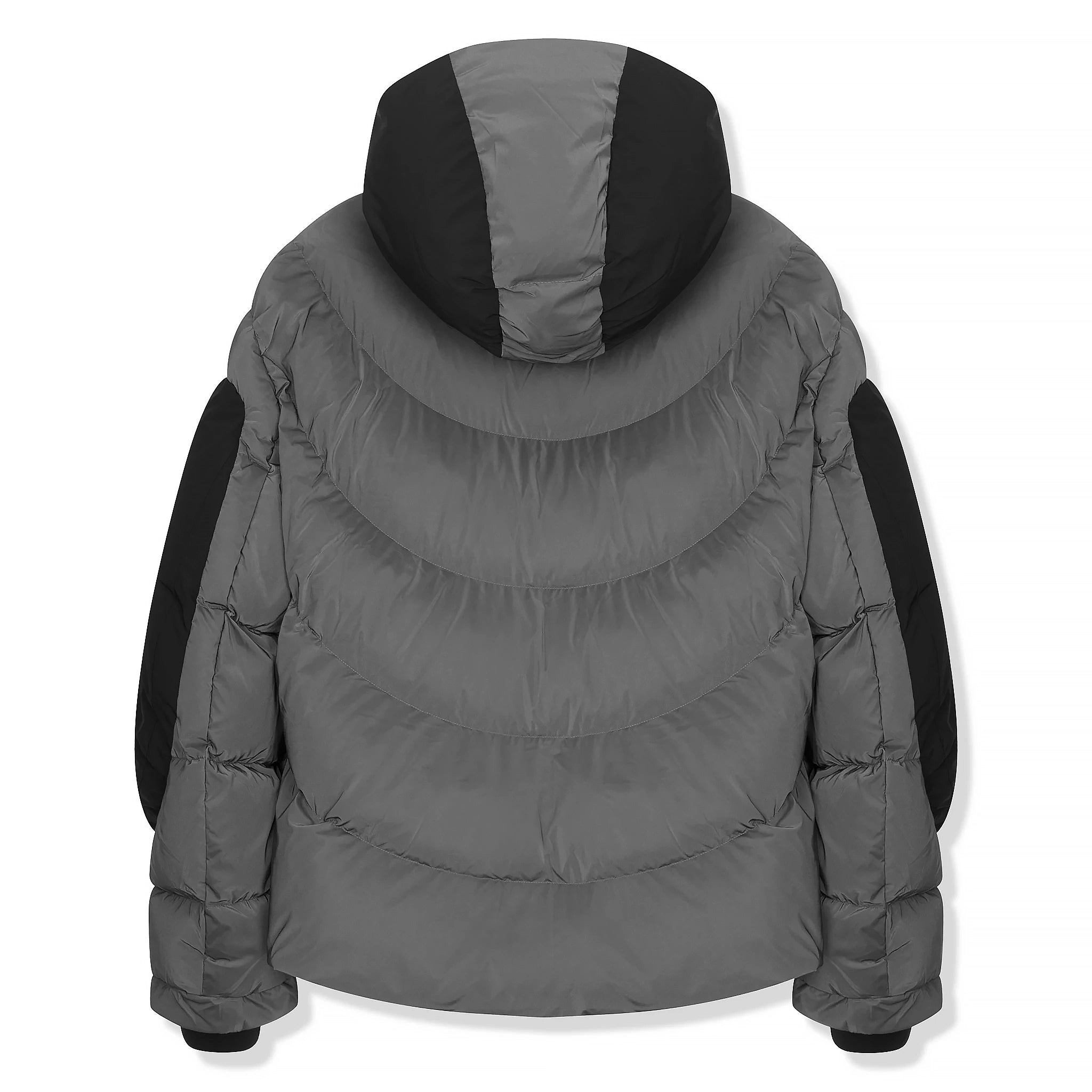 Back View of SIARR Black Grey Puffer Ski Jacket