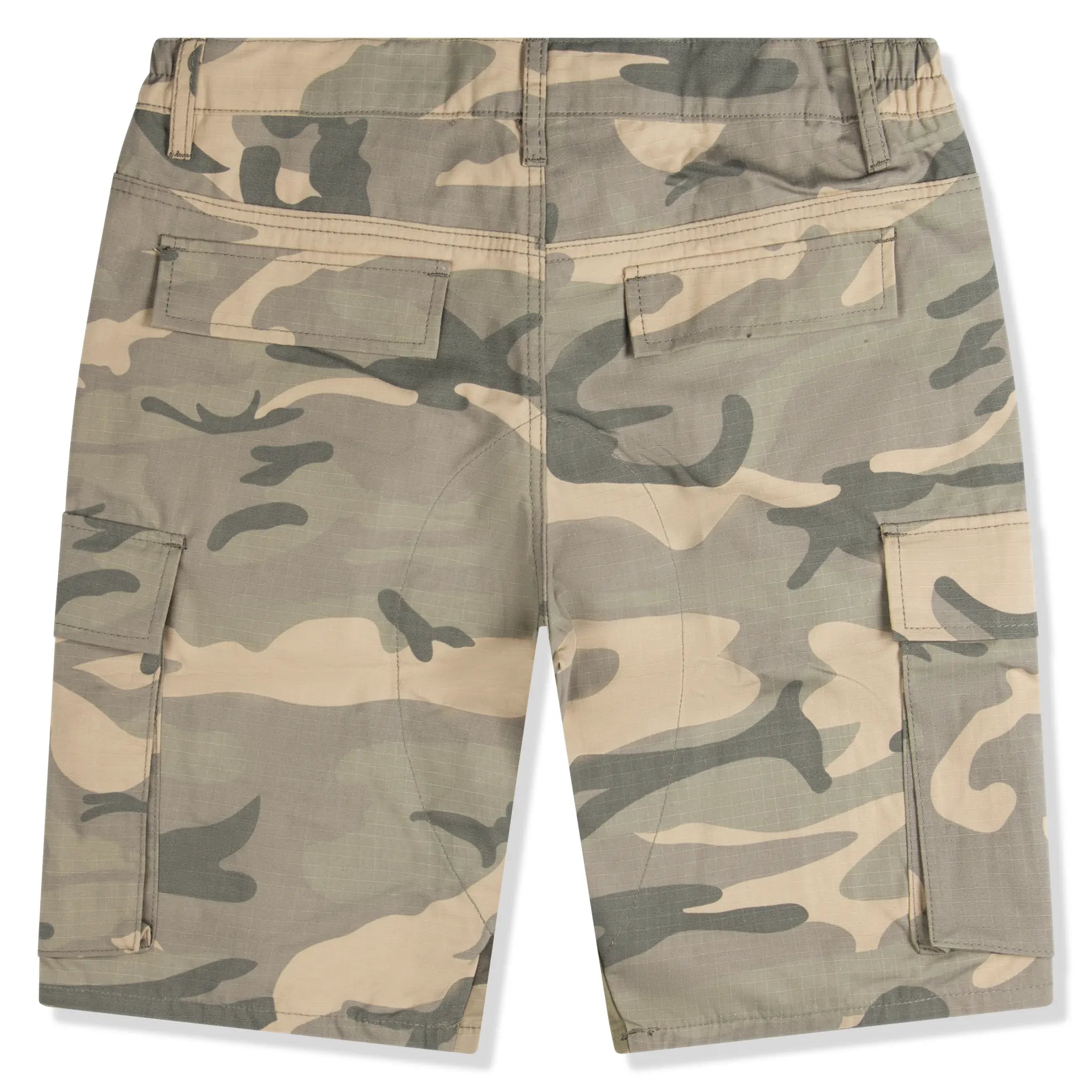 Back view of SIARR Camo Shorts Green