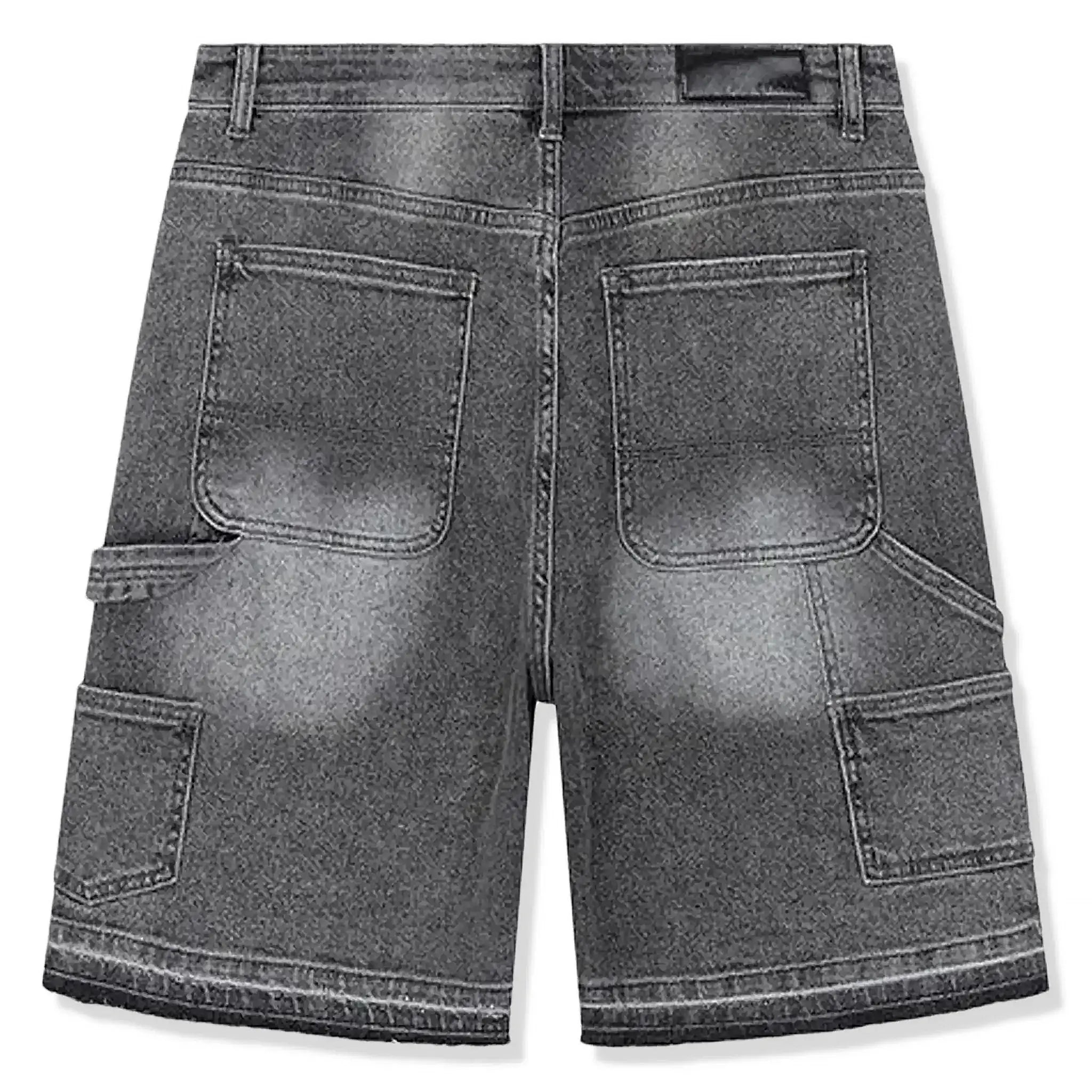 Back view of Model side view of SIARR Carpenter Shorts Dark Grey