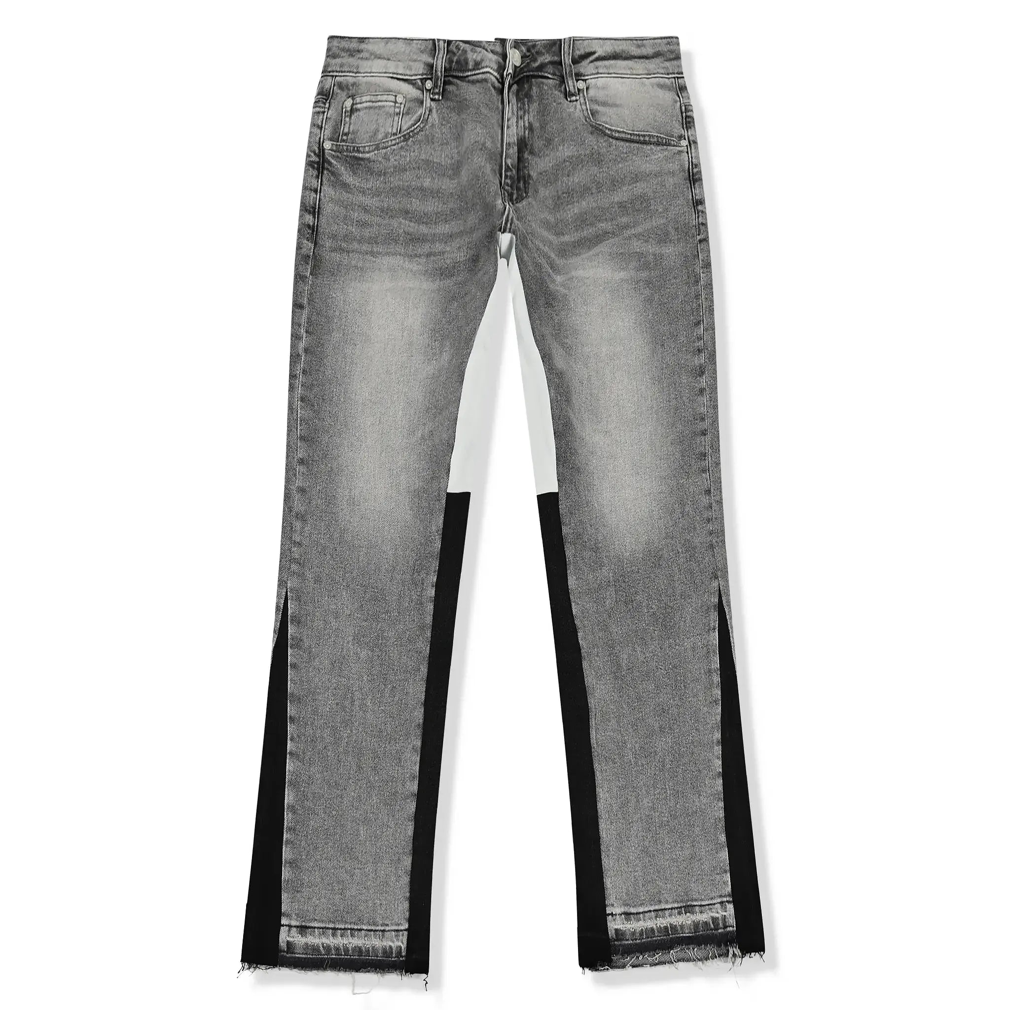 Front view of SIARR Flared Jeans Light Grey