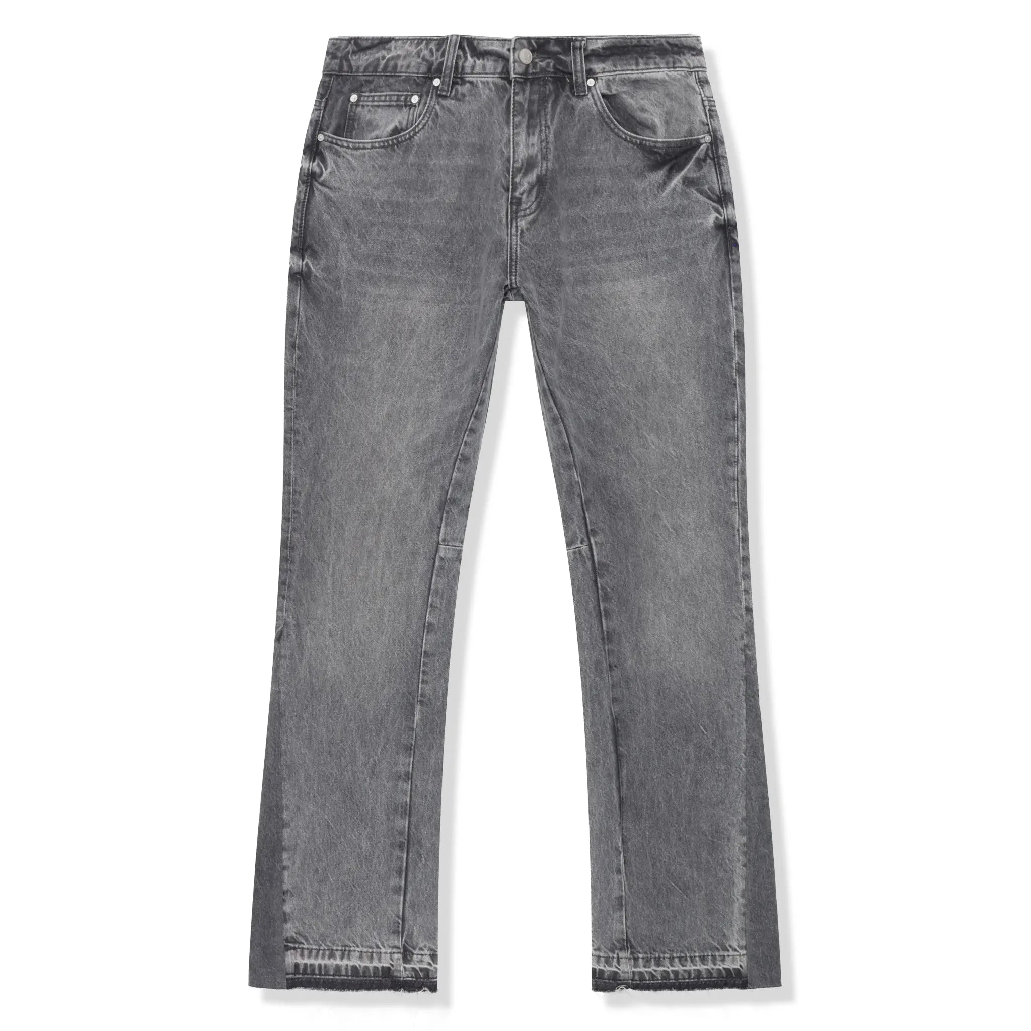 Front View of SIARR Flared Triple Grey Jeans