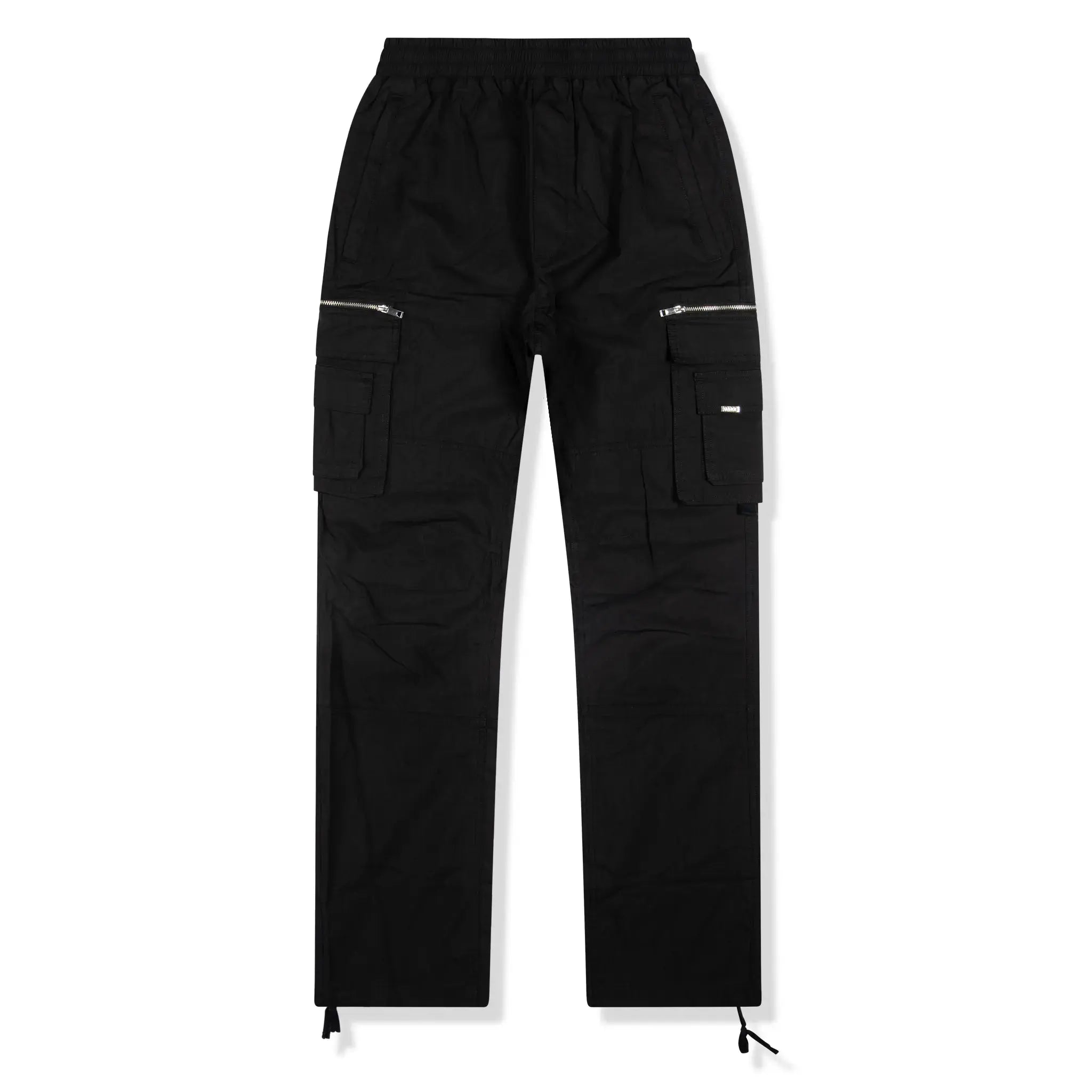 Front view of SIARR Military Black Cargo Pants