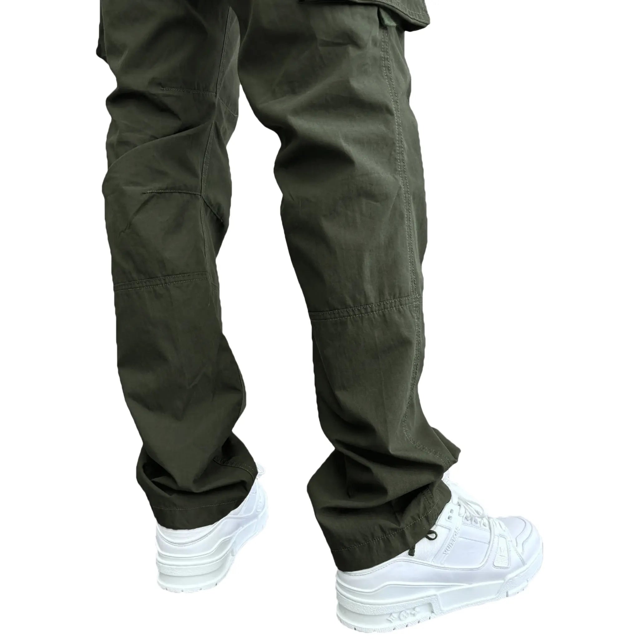 Detail view of SIARR Military Dark Green Cargo Pants