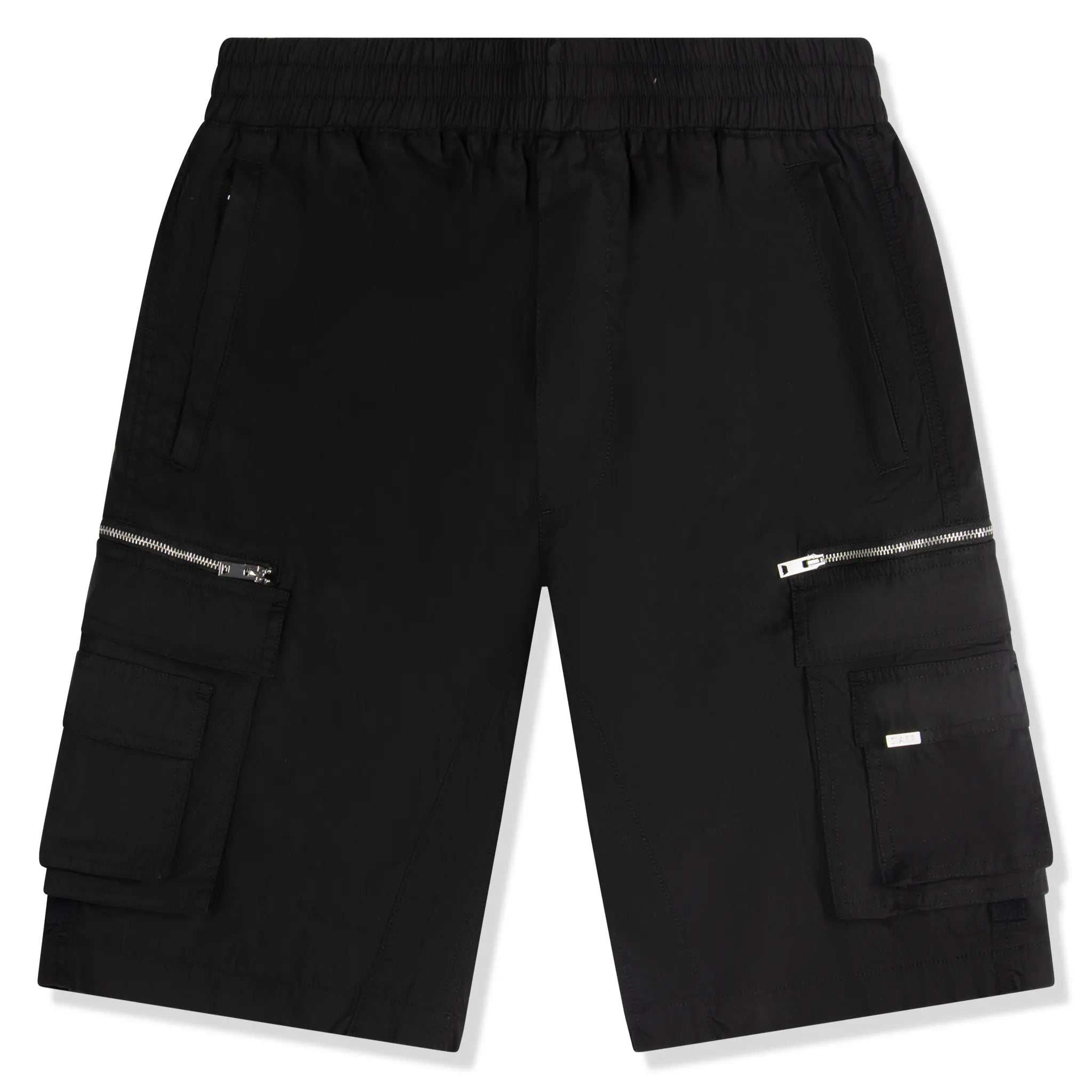 Front view of SIARR Military Shorts Black