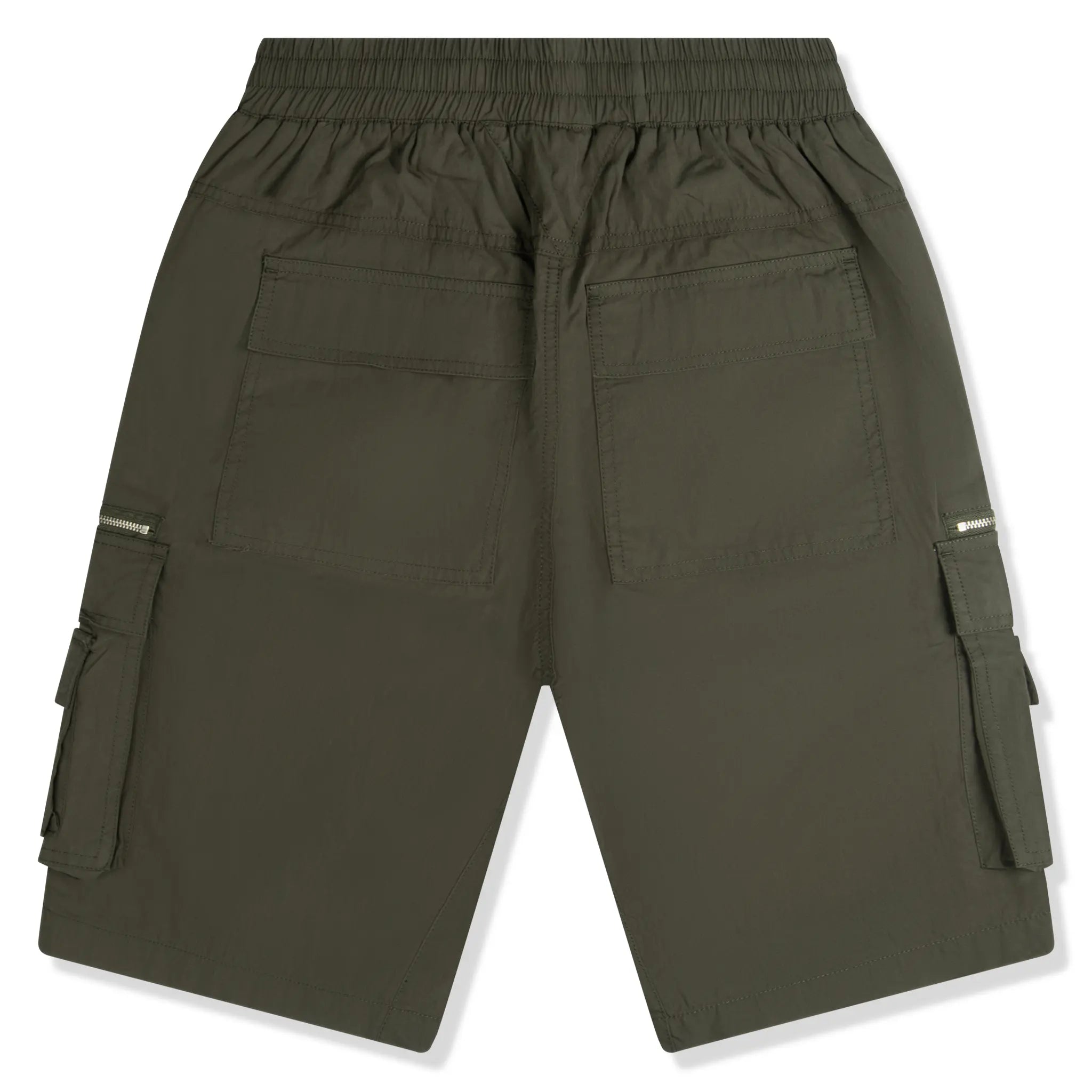 Back view of SIARR Military Shorts Dark Green