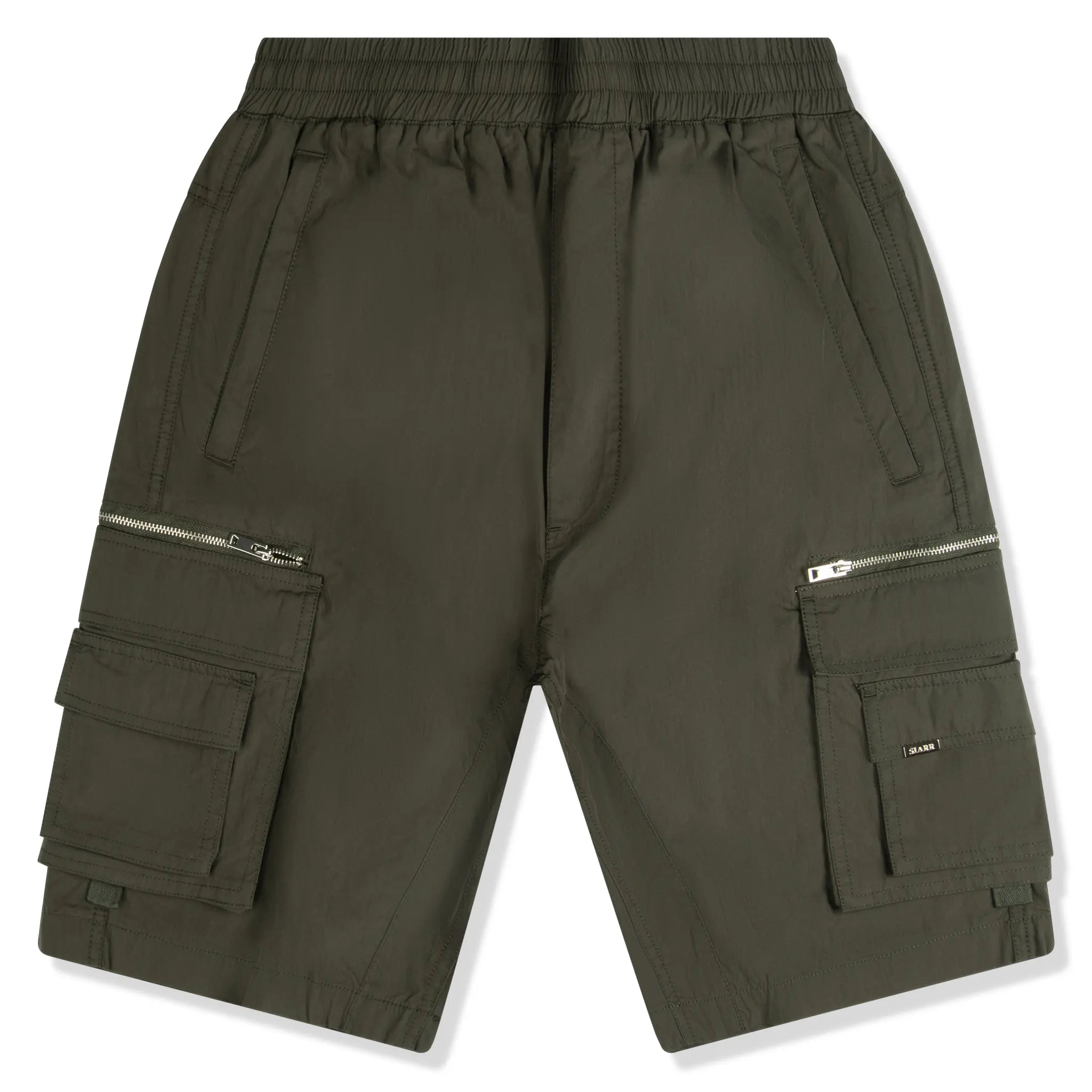Front view of SIARR Military Shorts Dark Green