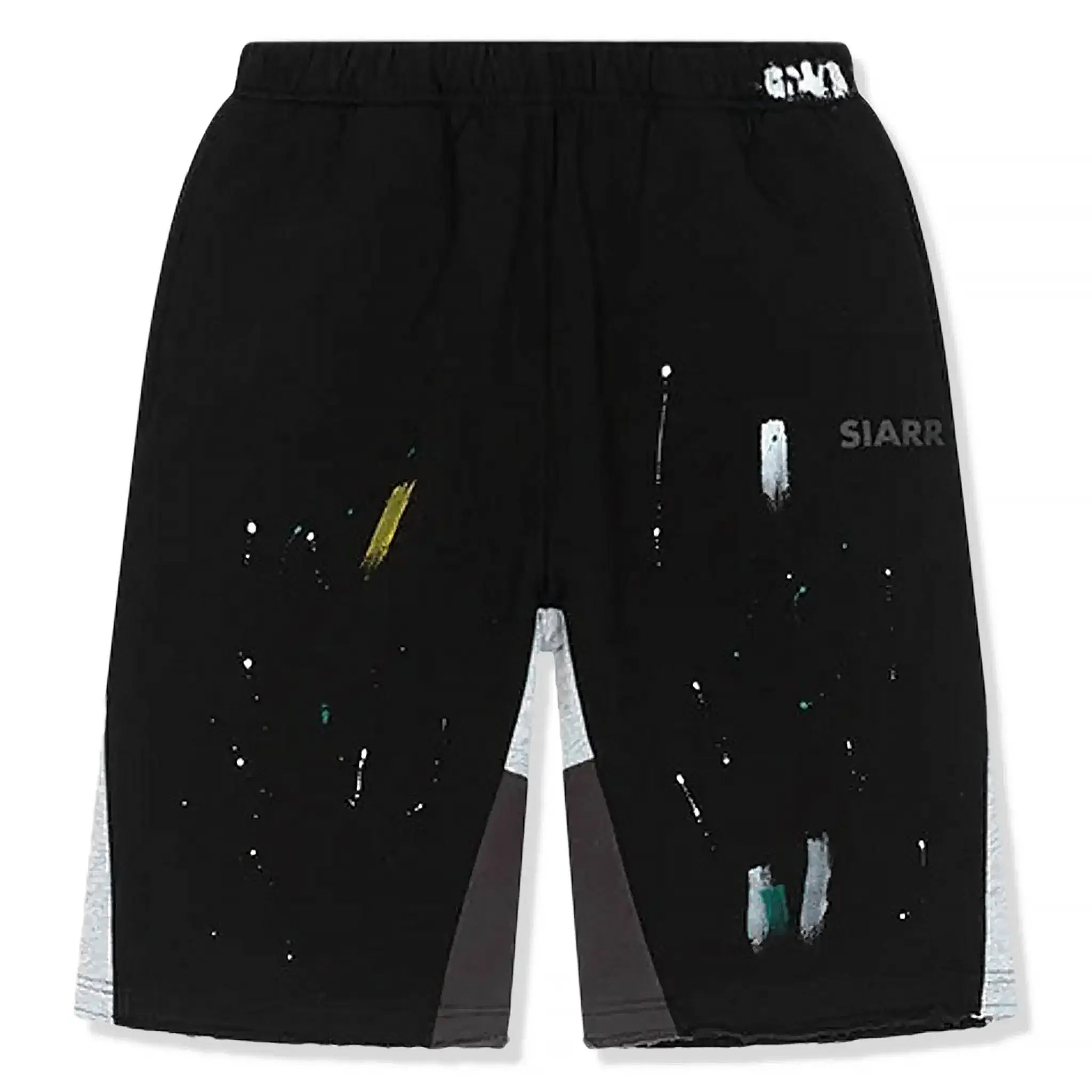 Front view of SIARR Paint Shorts Black