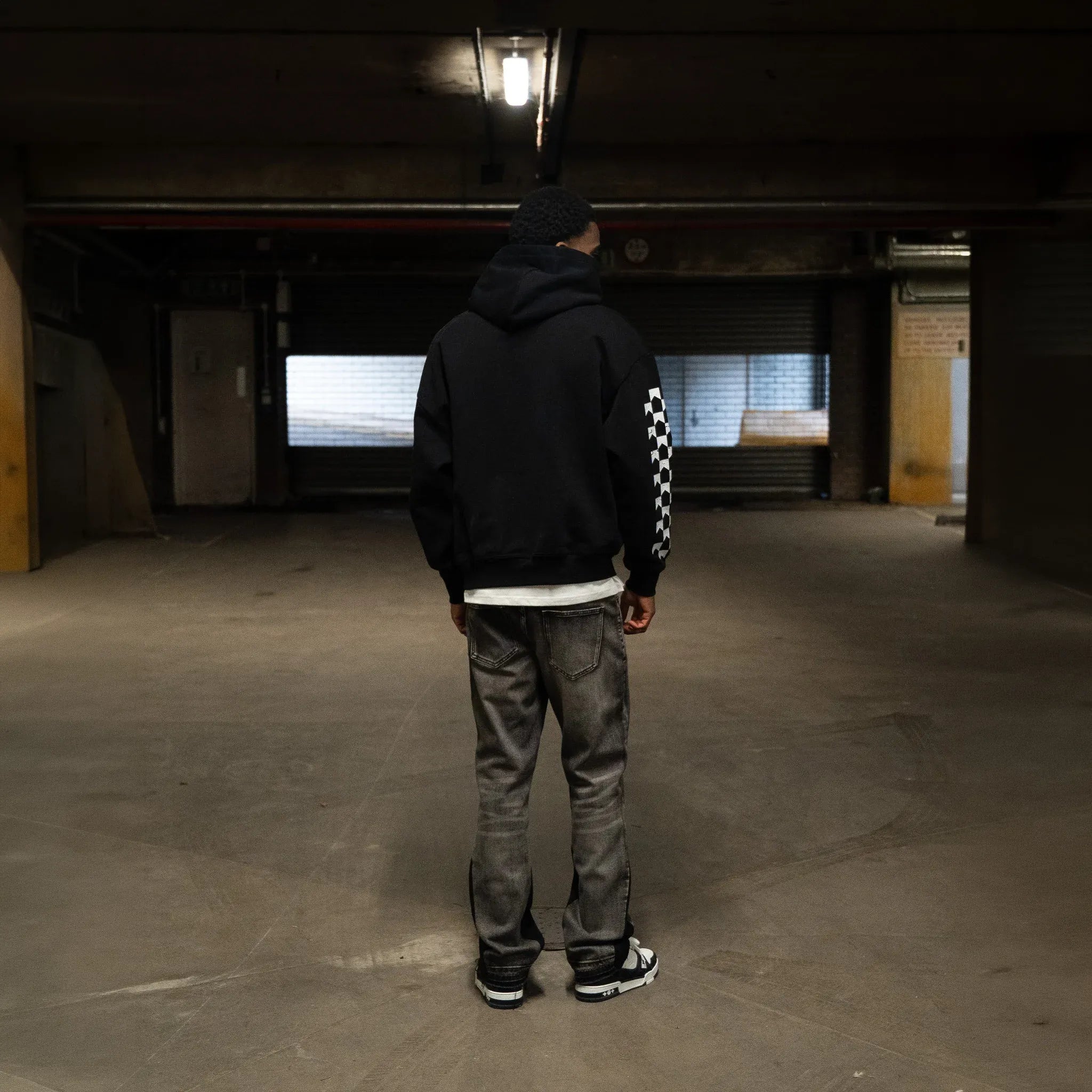 Back View of SIARR Racing Club Black Hoodie