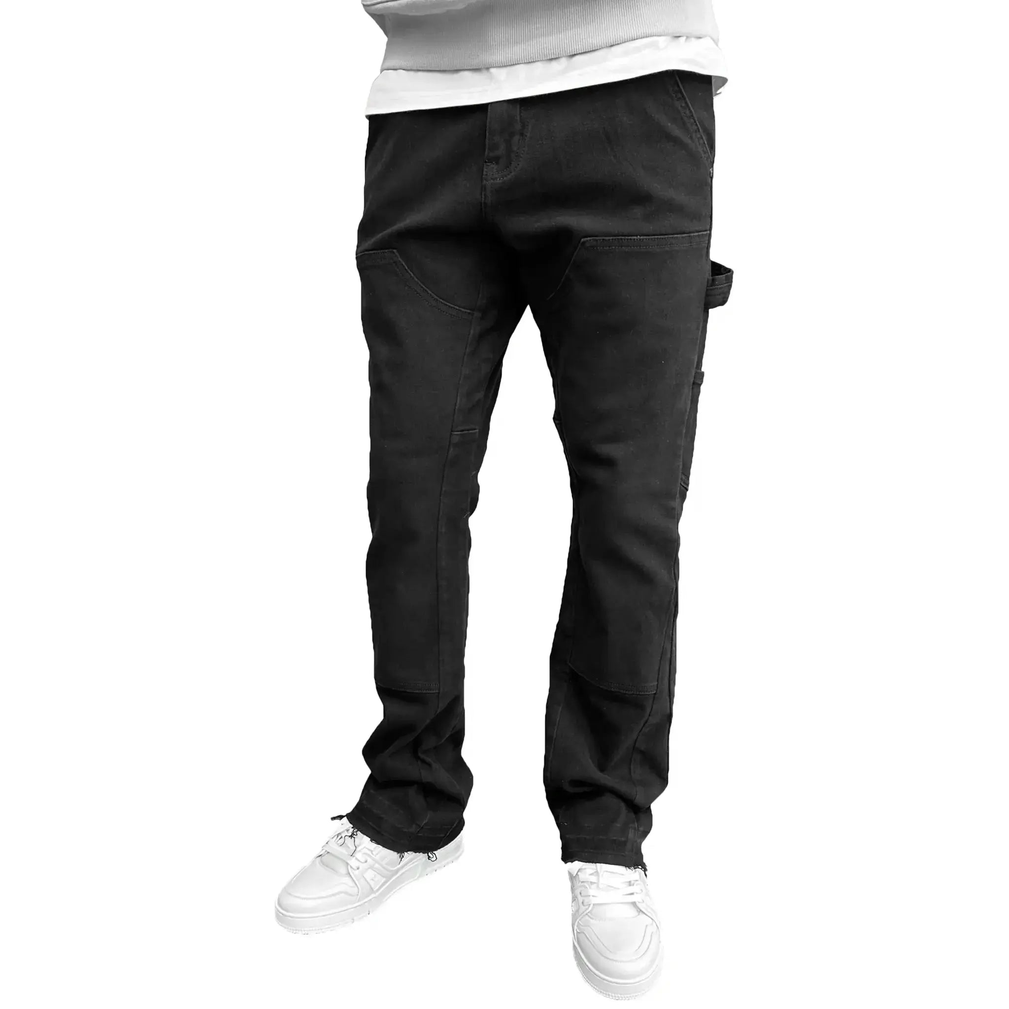Model front view of SIARR Rio Jeans Black