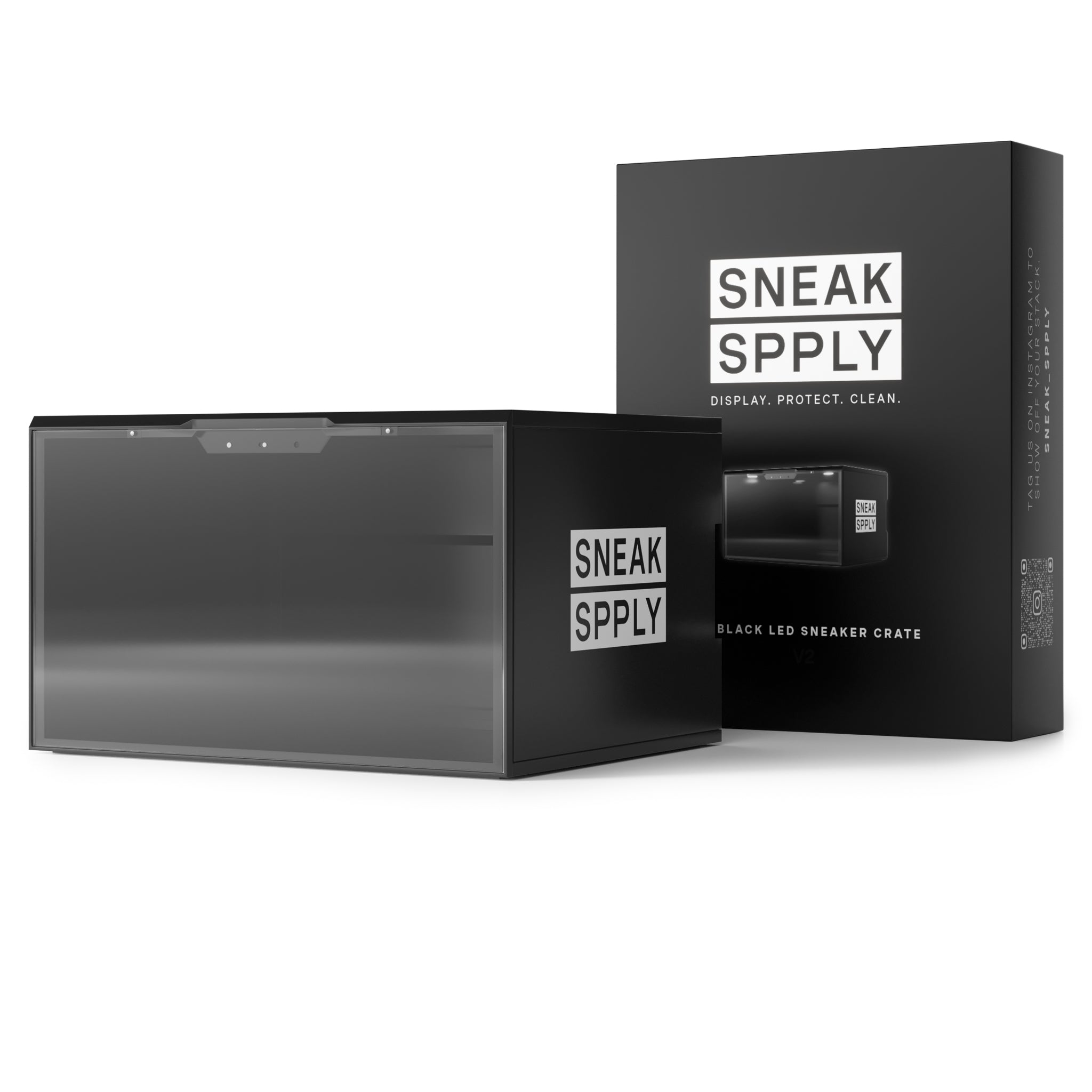 Empty box view of Sneak Spply Stack V2 Led Storage Crate Black