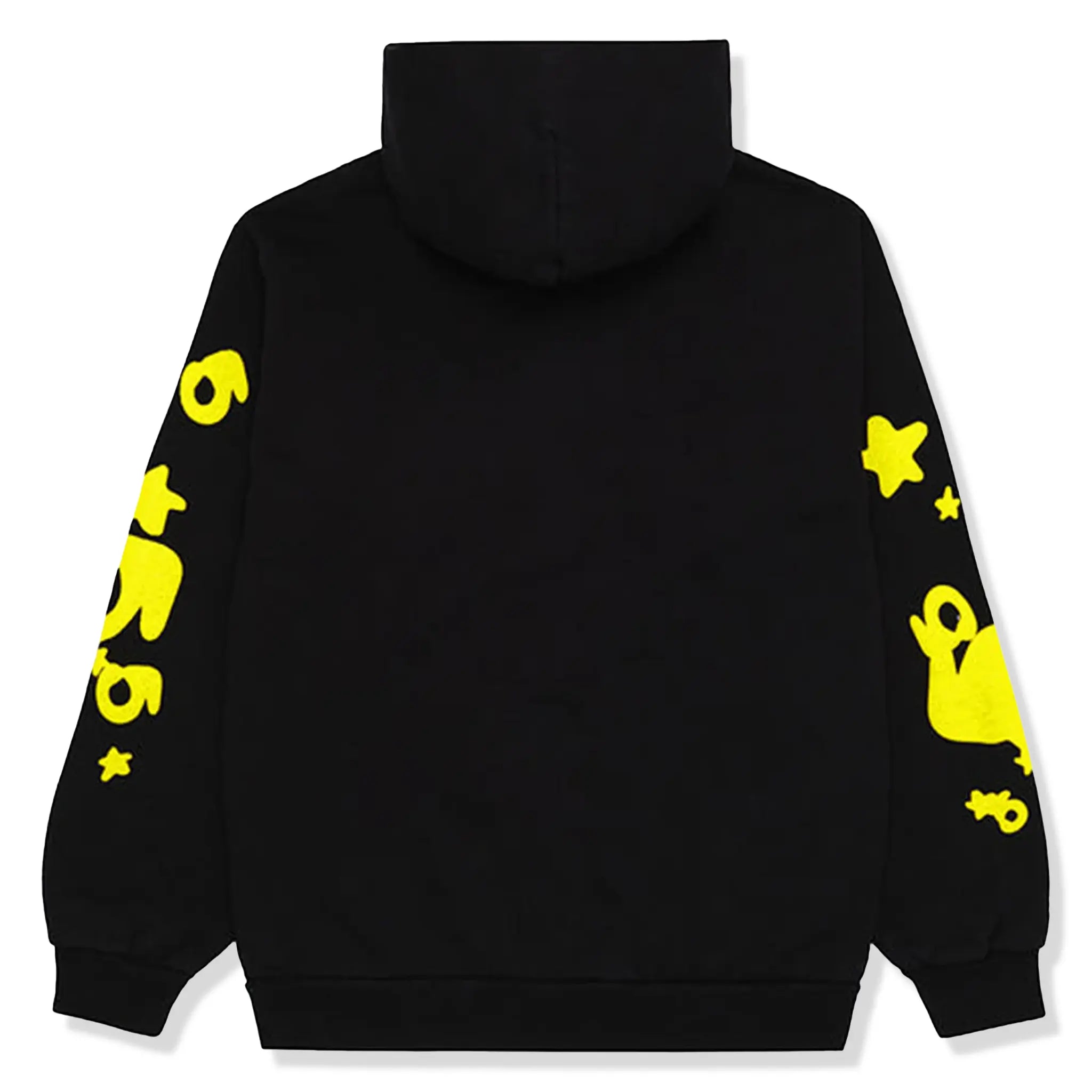 Back View of Sp5der Beluga Onlyx/Yellow Hoodie M01SS001BGBY