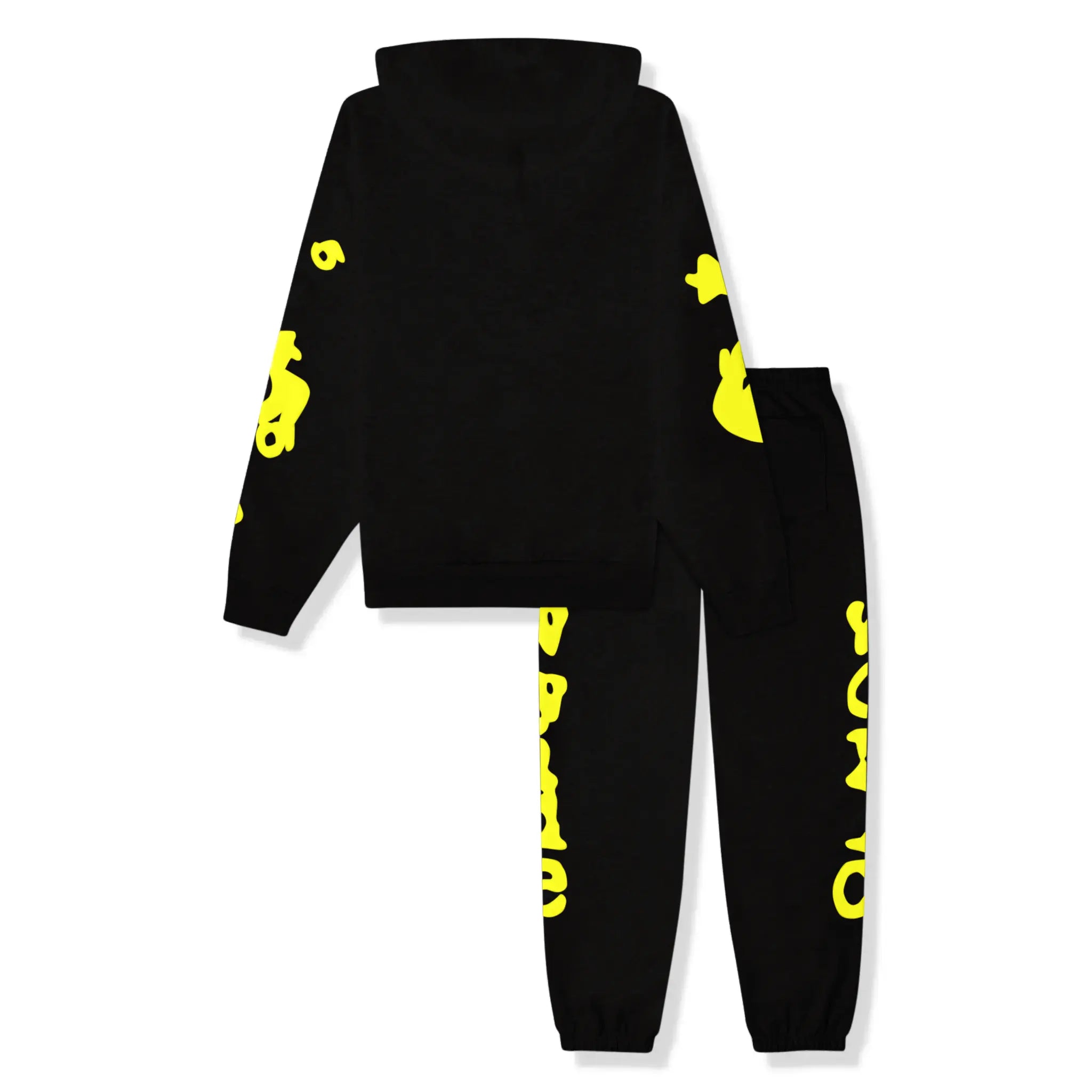 Back view of Sp5der Beluga Onyx Yellow Tracksuit