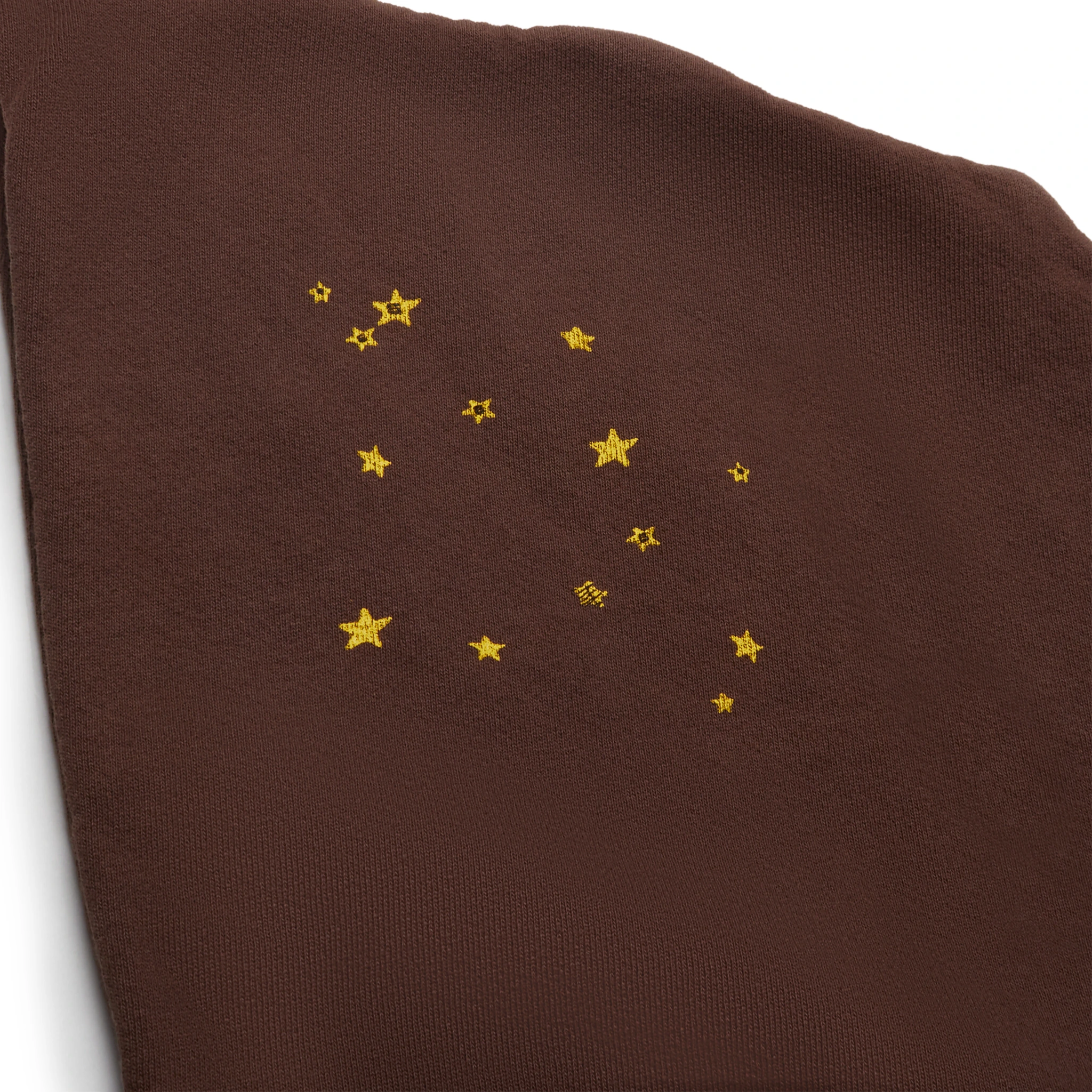 Hood view of Sp5der Classic Web Brown Tracksuit