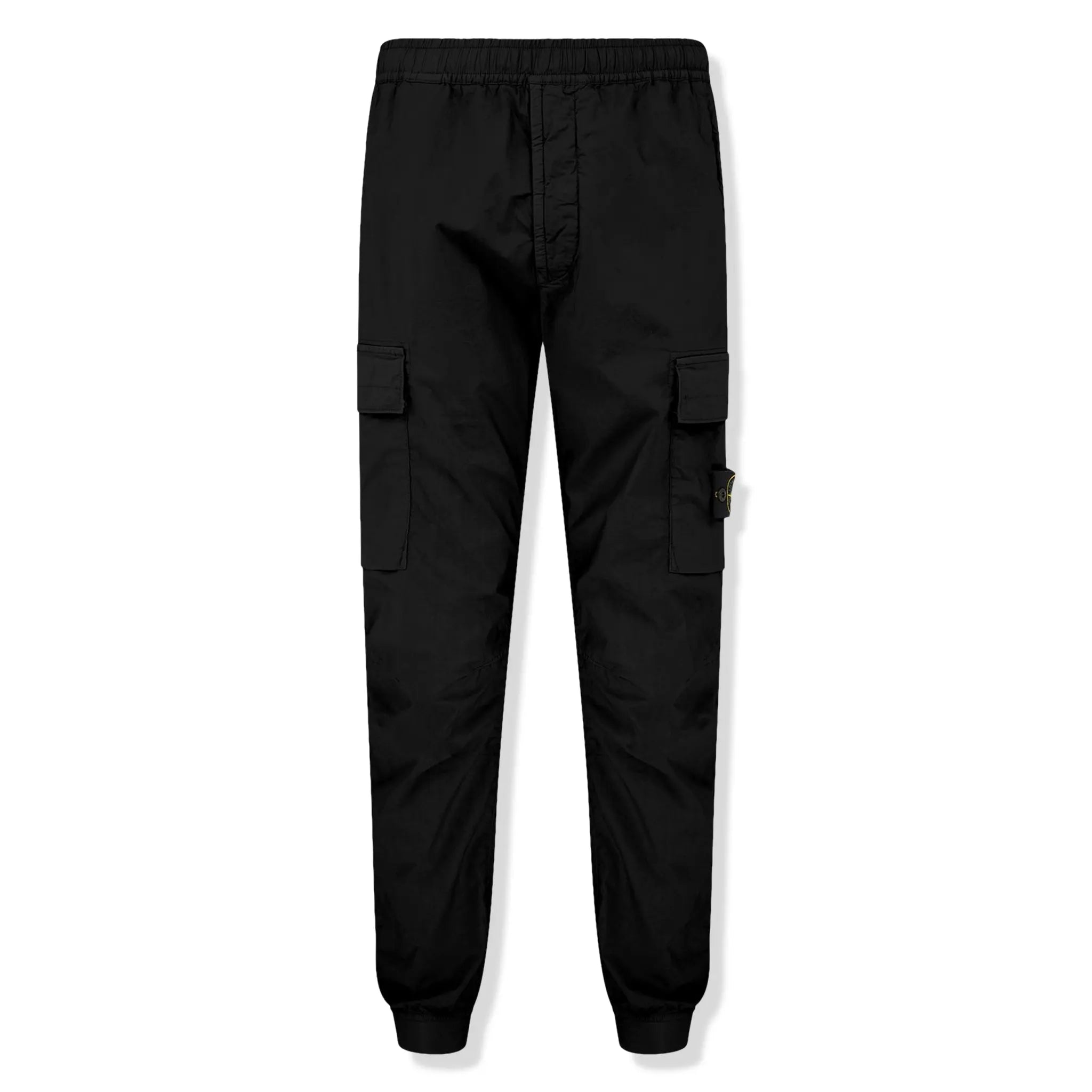 Front view of Stone Island Black Cargo Pants