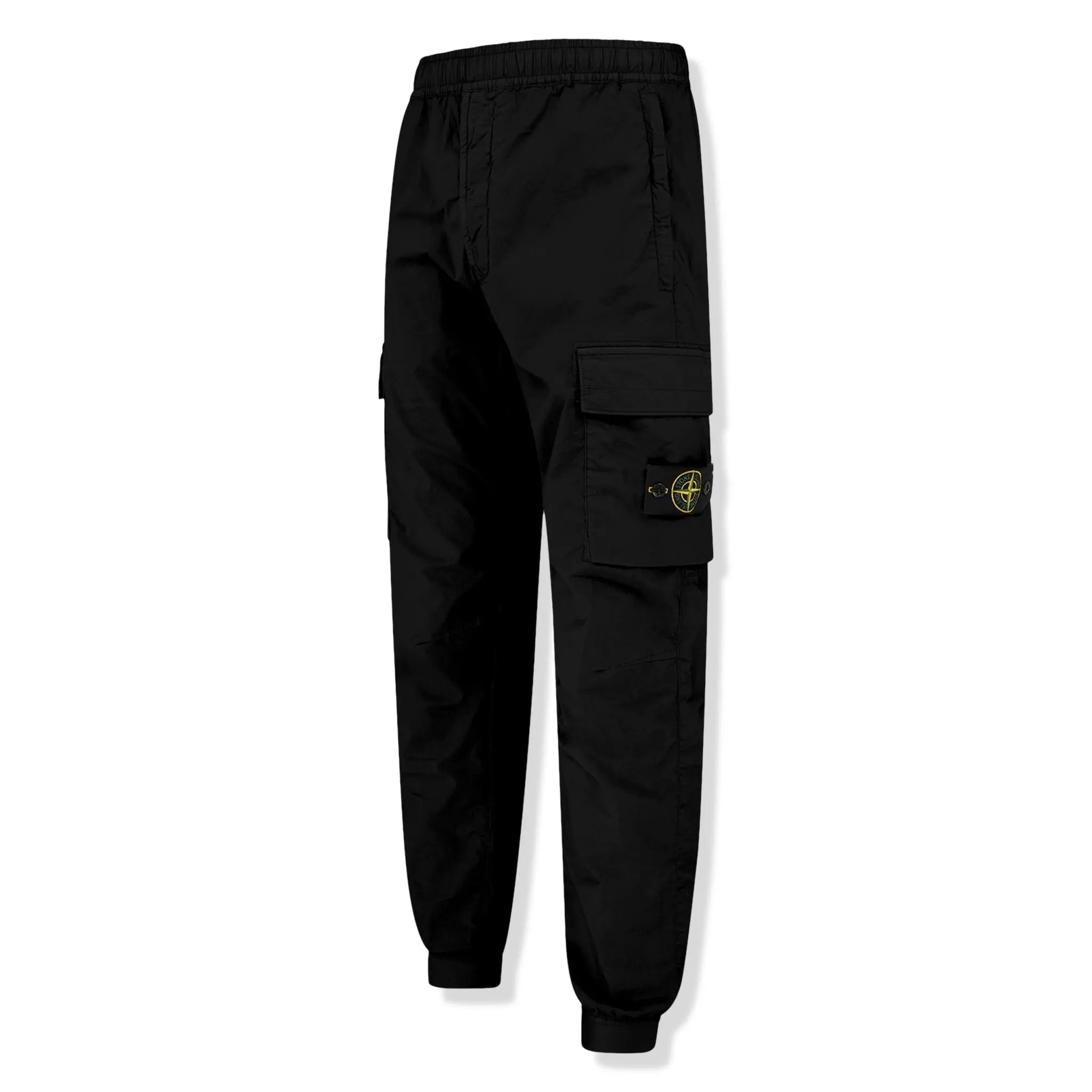 Side view of Stone Island Black Cargo Pants