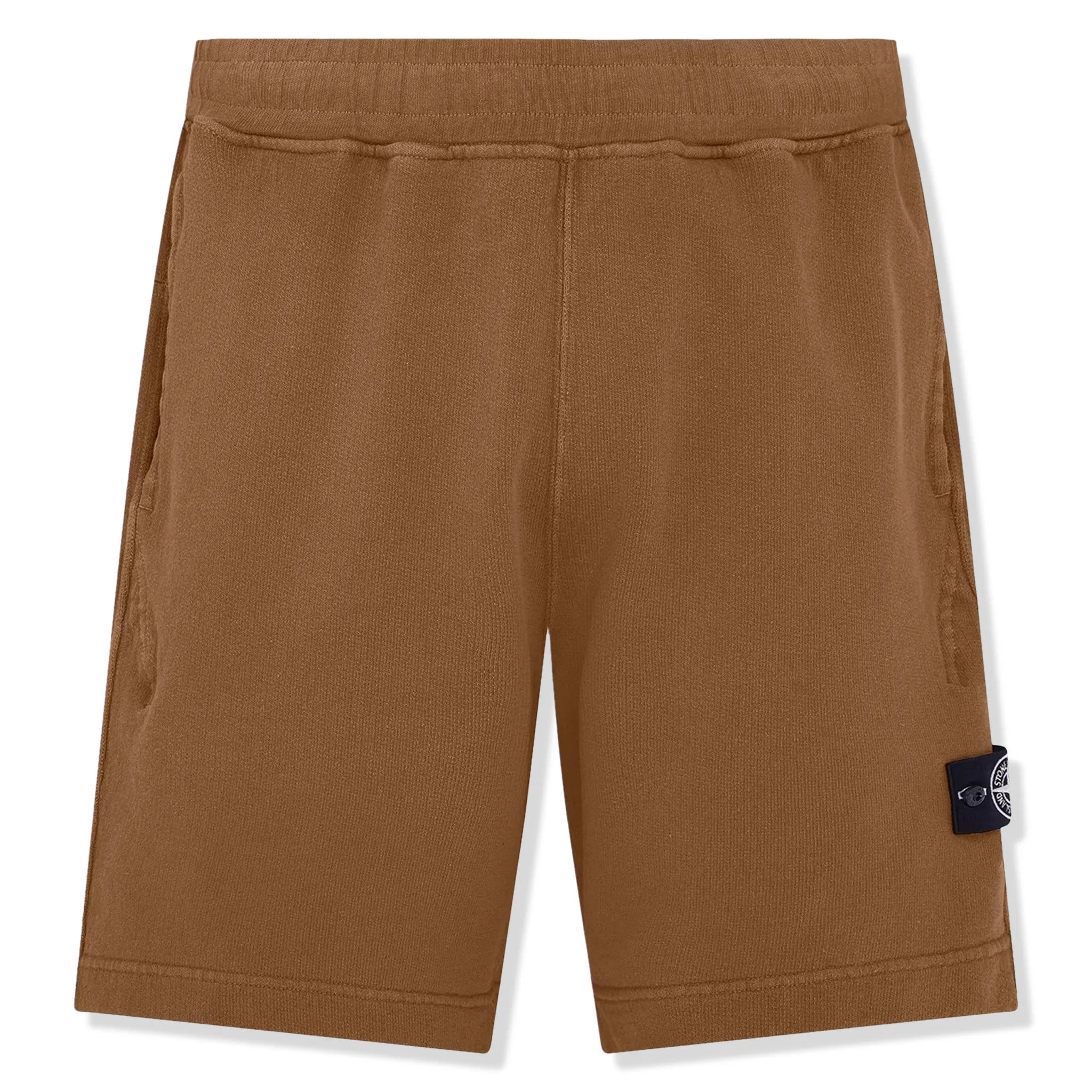 Front view of Stone Island Cotton Loop Brown Shorts